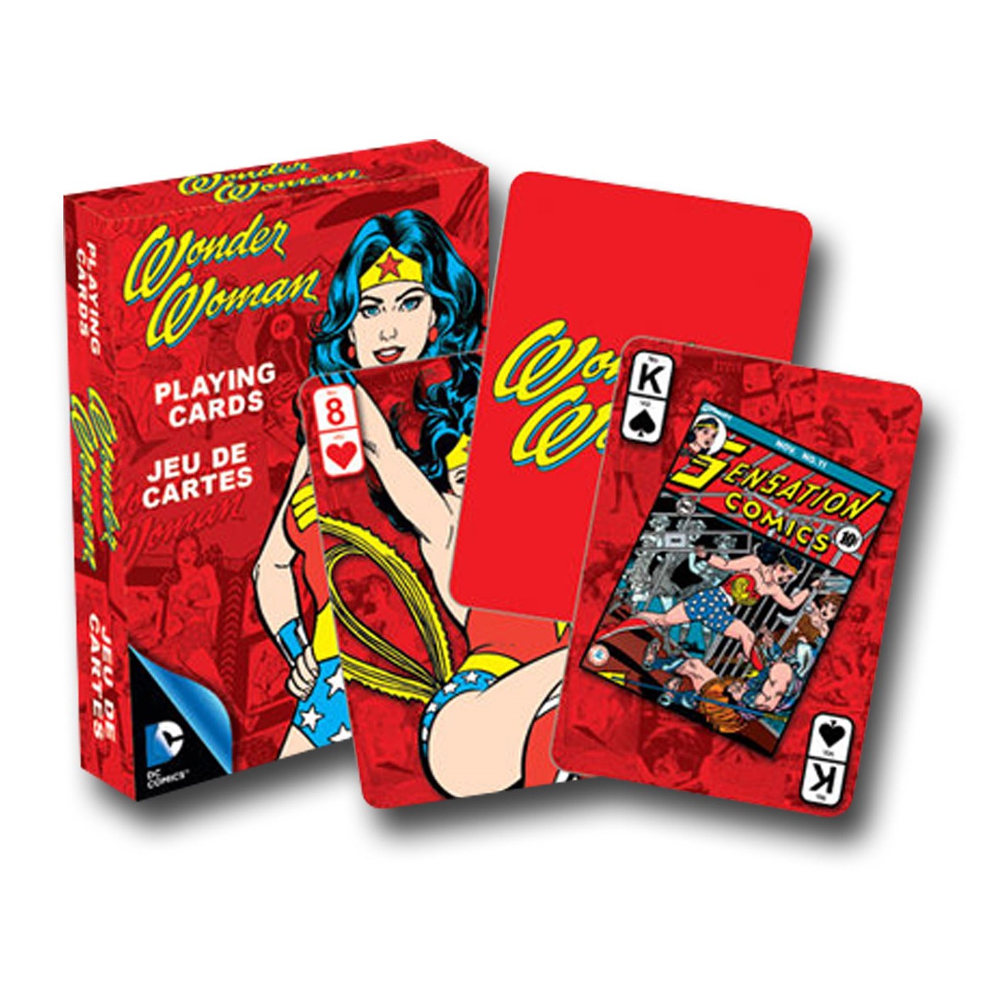 Wonder Woman Retro Playing Cards, Red