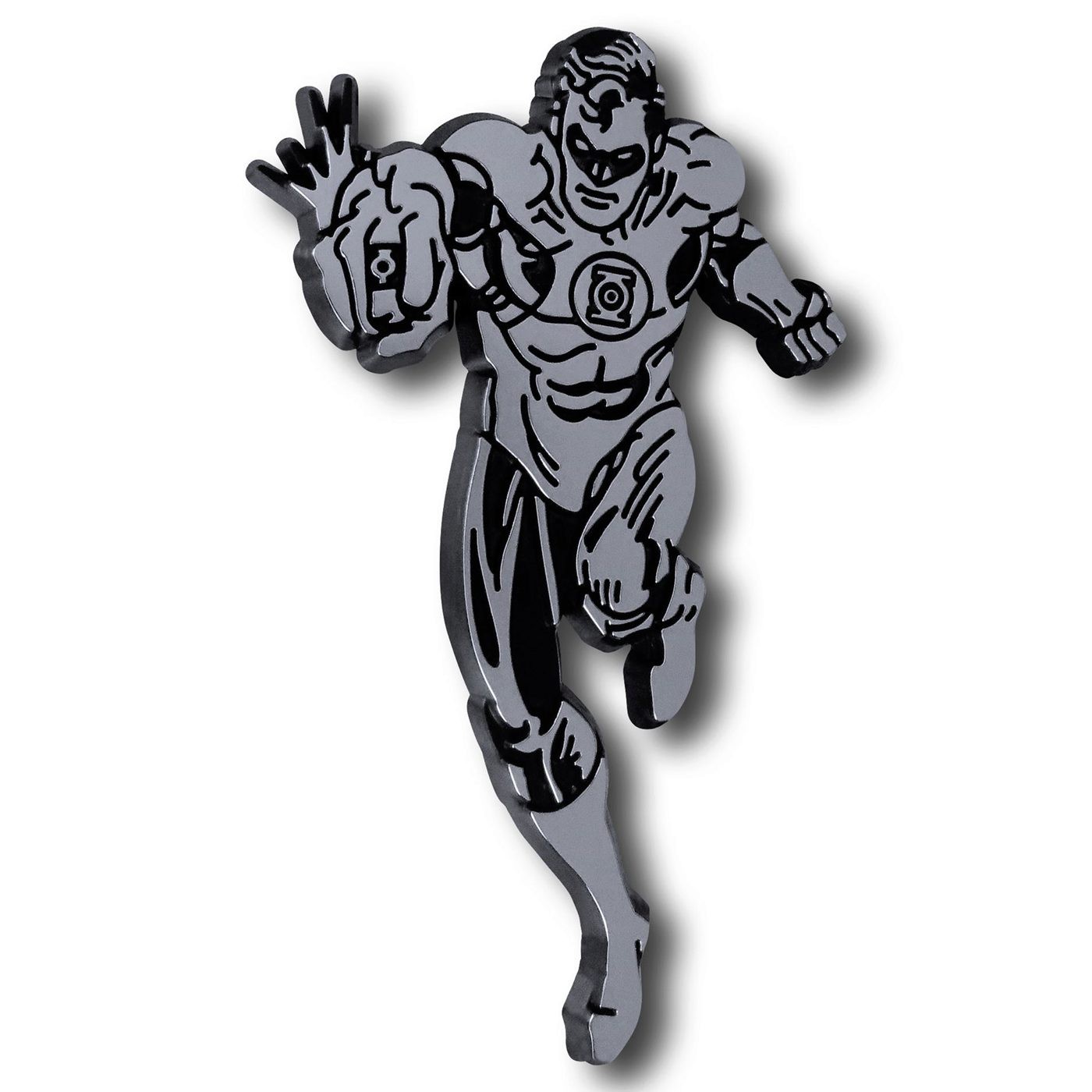 Green Lantern Running 3D Plastic Car Emblem, Silver