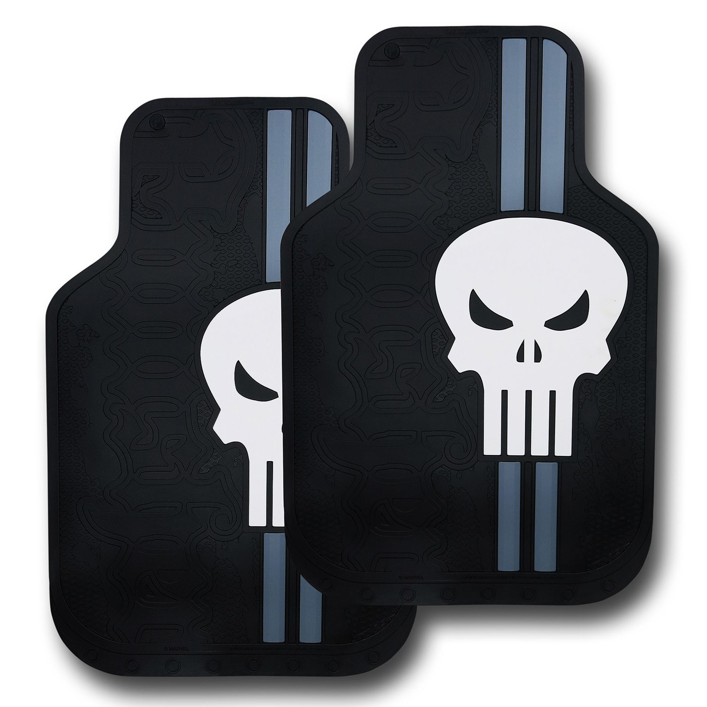 Punisher Skull Front Car Mat 2-Pack, Black