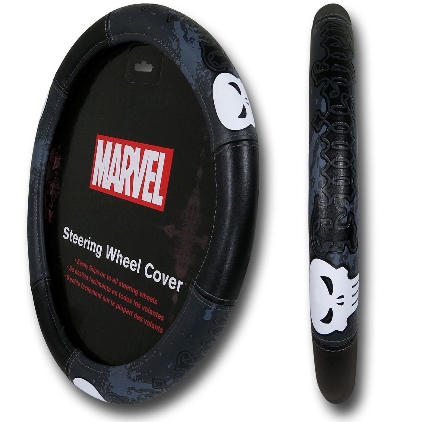 Punisher Steering Wheel Cover, Black