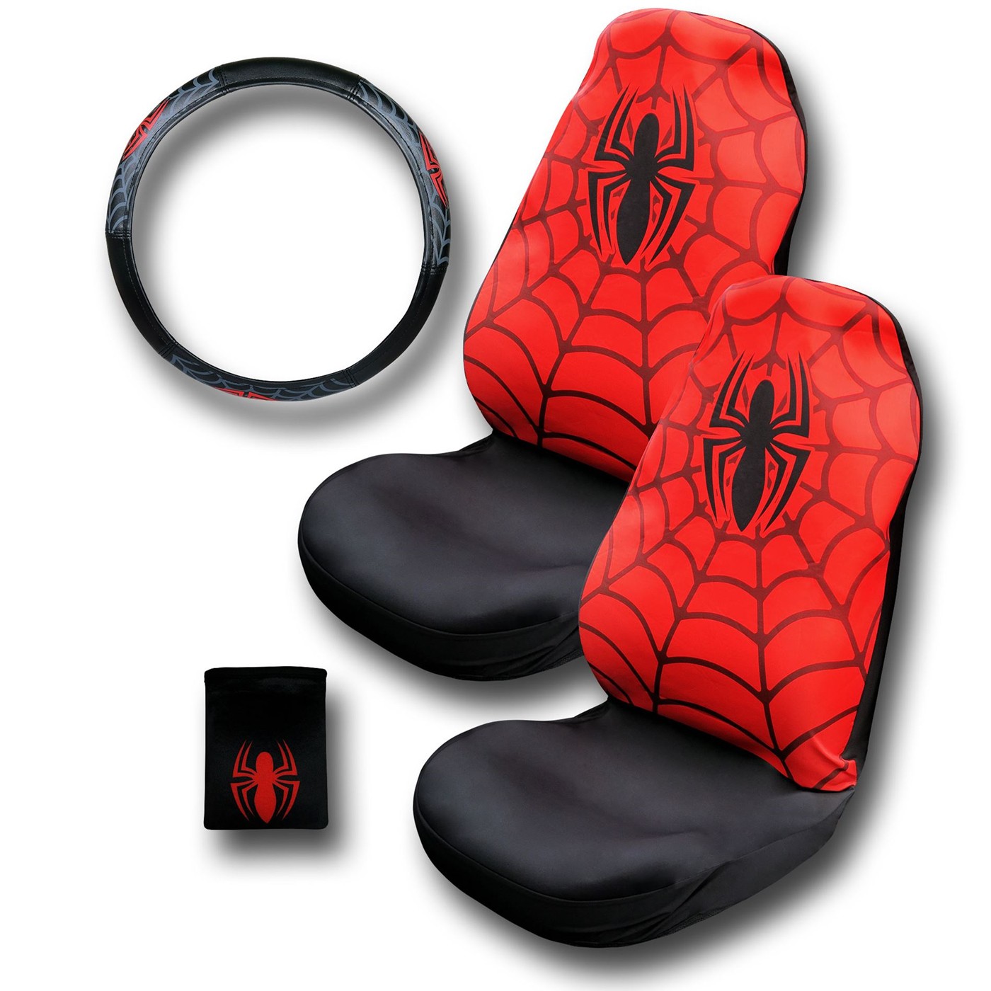 Spiderman Car Accessory Combo Pack, Red