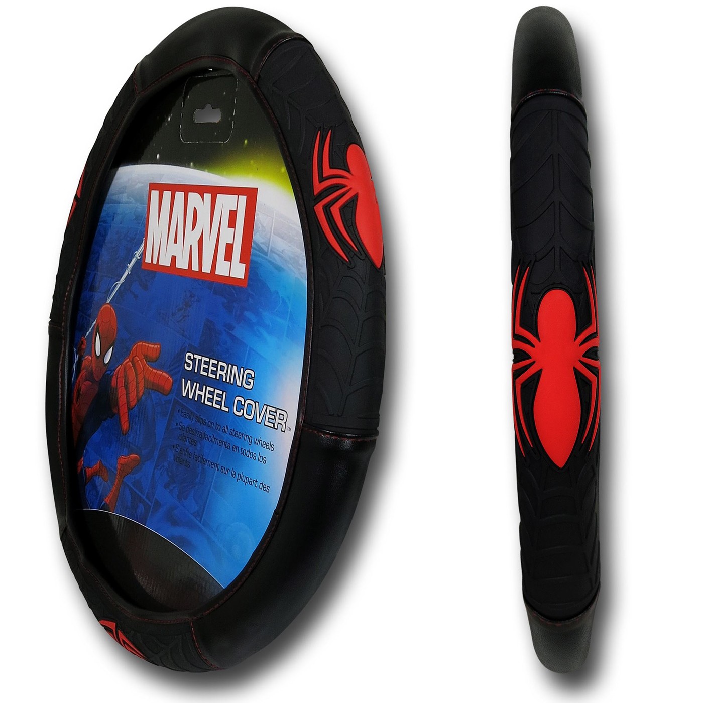 Spiderman Steering Wheel Cover, Black
