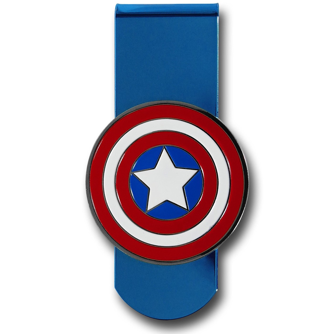 Captain America Metal Badge Money Clip, Blue