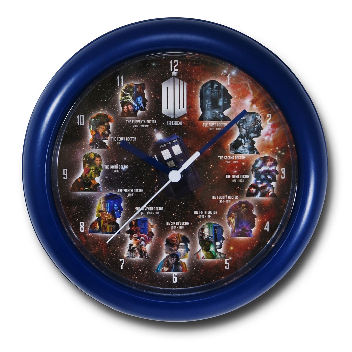 Doctor Who 11 Doctors Wall Clock, Blue