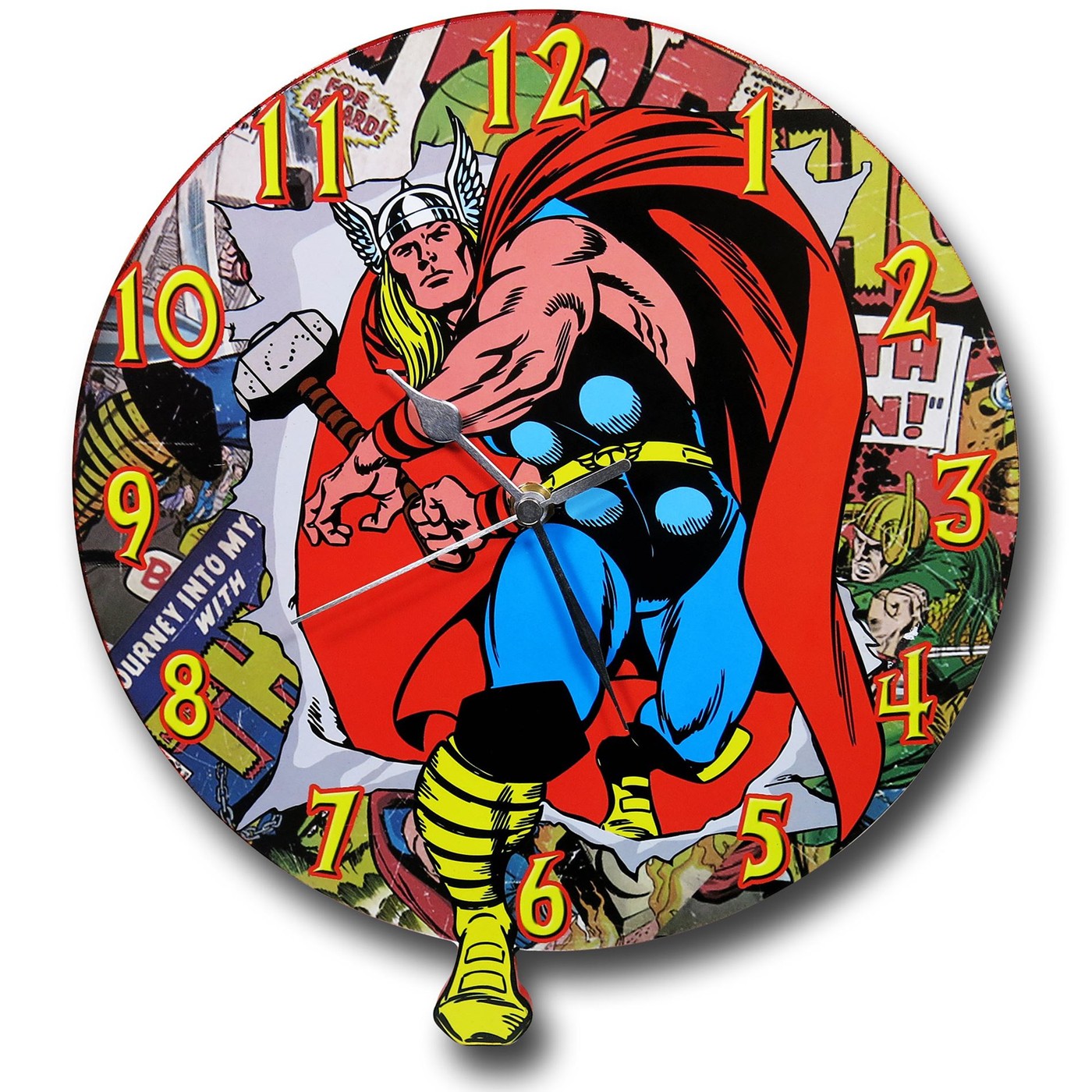 Thor Stepping Out Wall Clock, Red