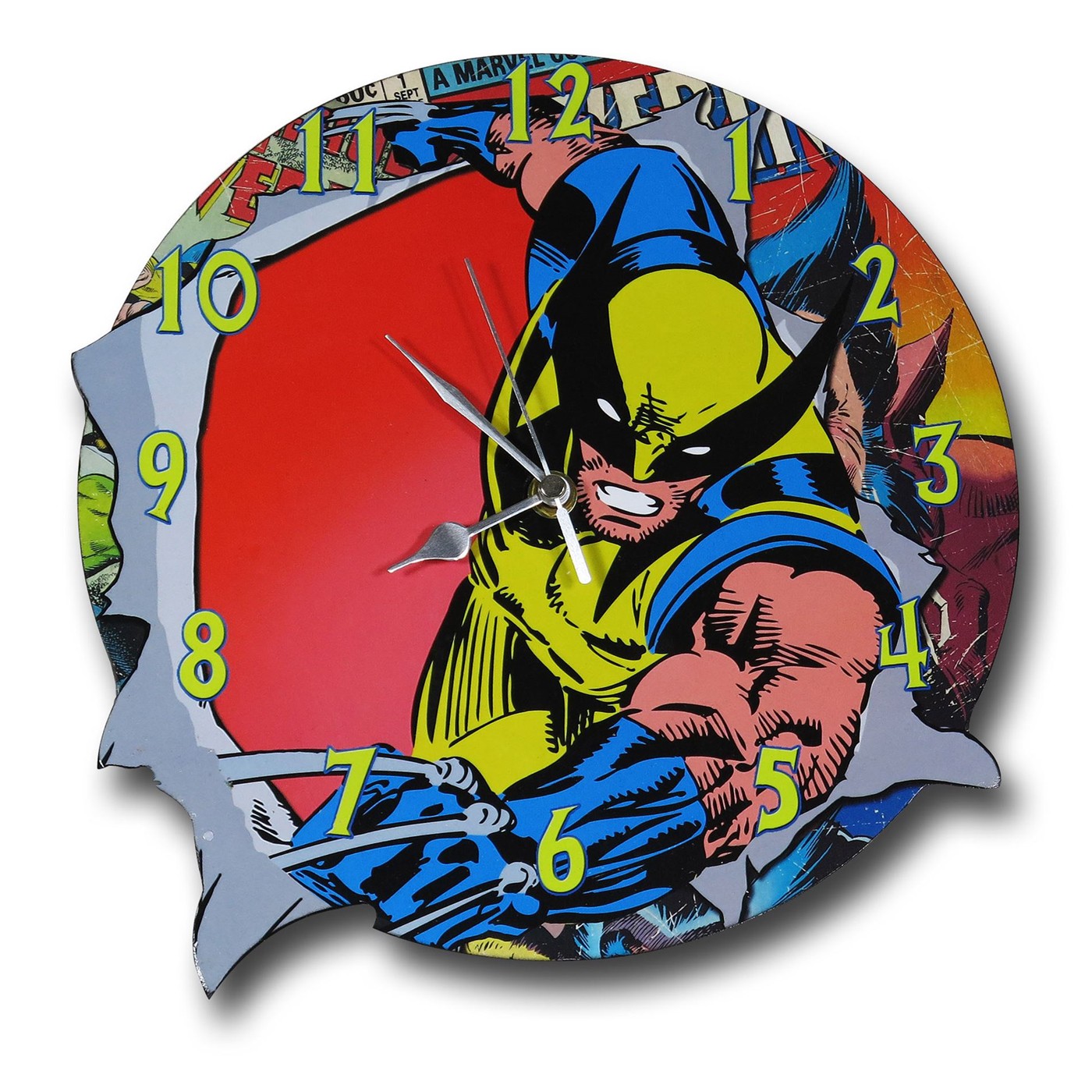 Wolverine Slash Through Wall Clock, Red