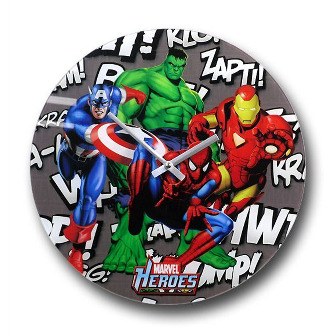 Marvel Heroes Background Noise Glass Clock