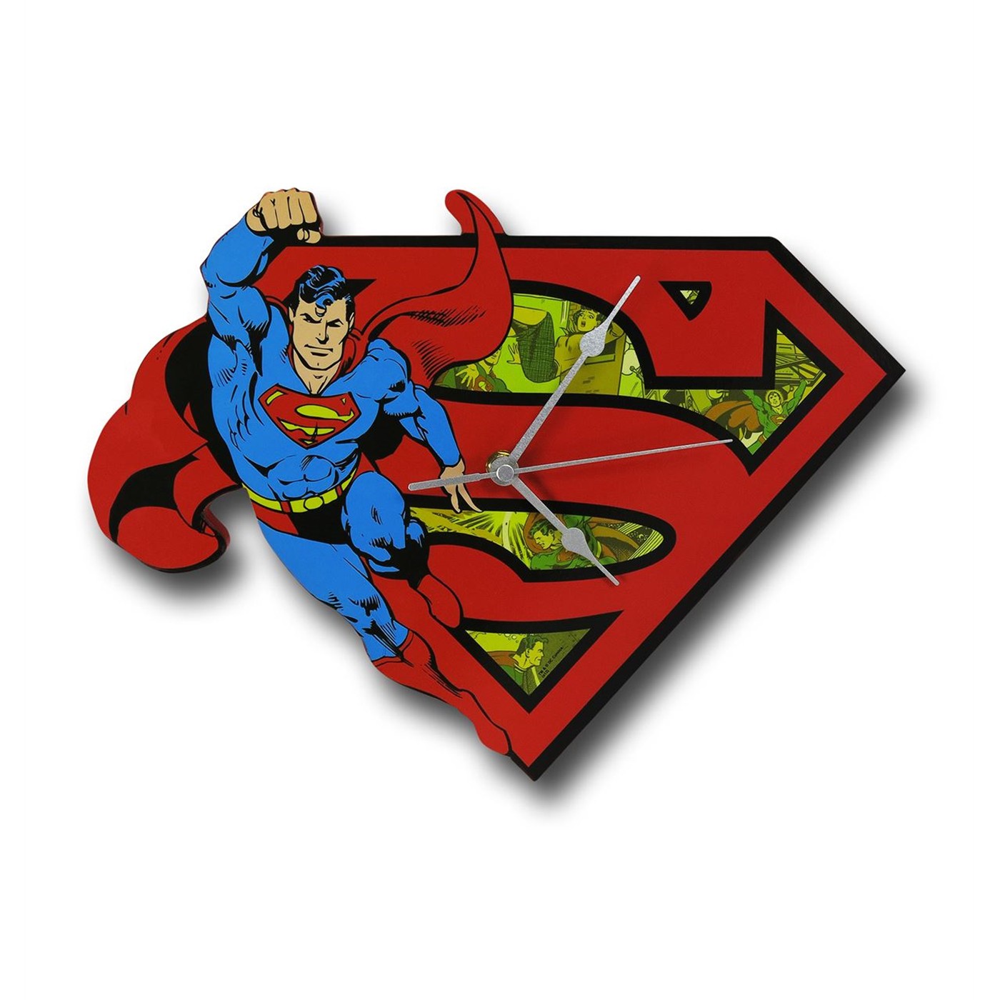 Superman Symbol In Flight Wall Clock, Red