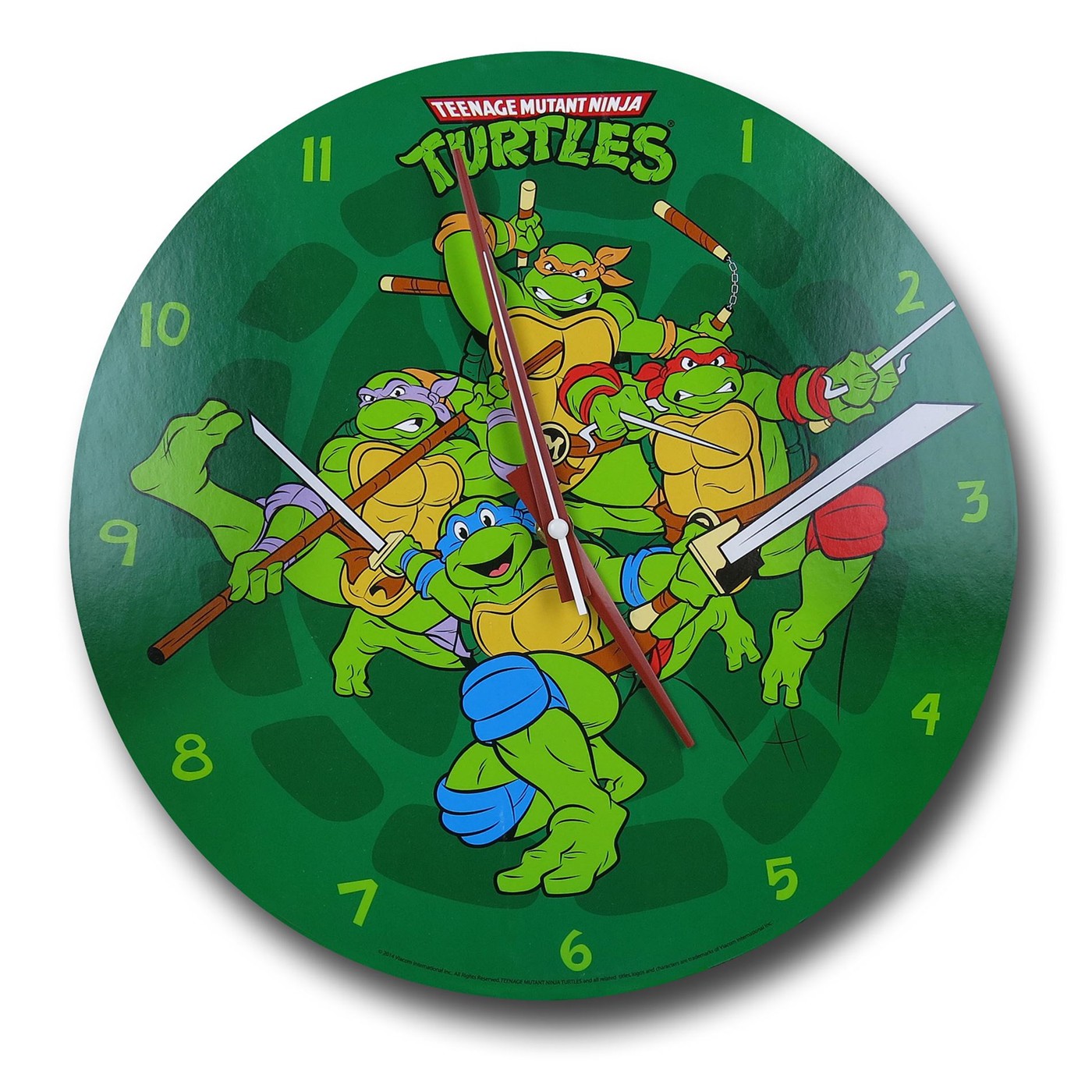 TMNT Attack Wall Clock, Green