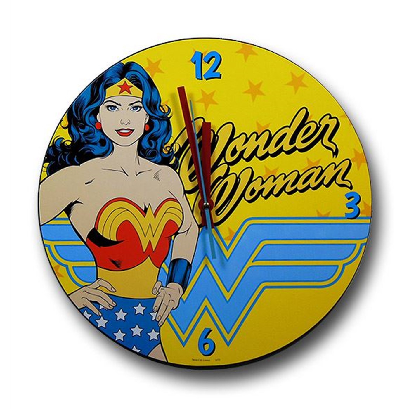 Wonder Woman Hero Pose Wall Clock, Yellow