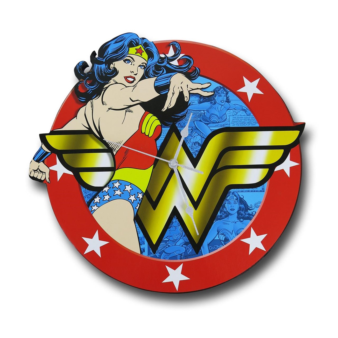 Wonder Woman Symbol and Pose Wall Clock, Red
