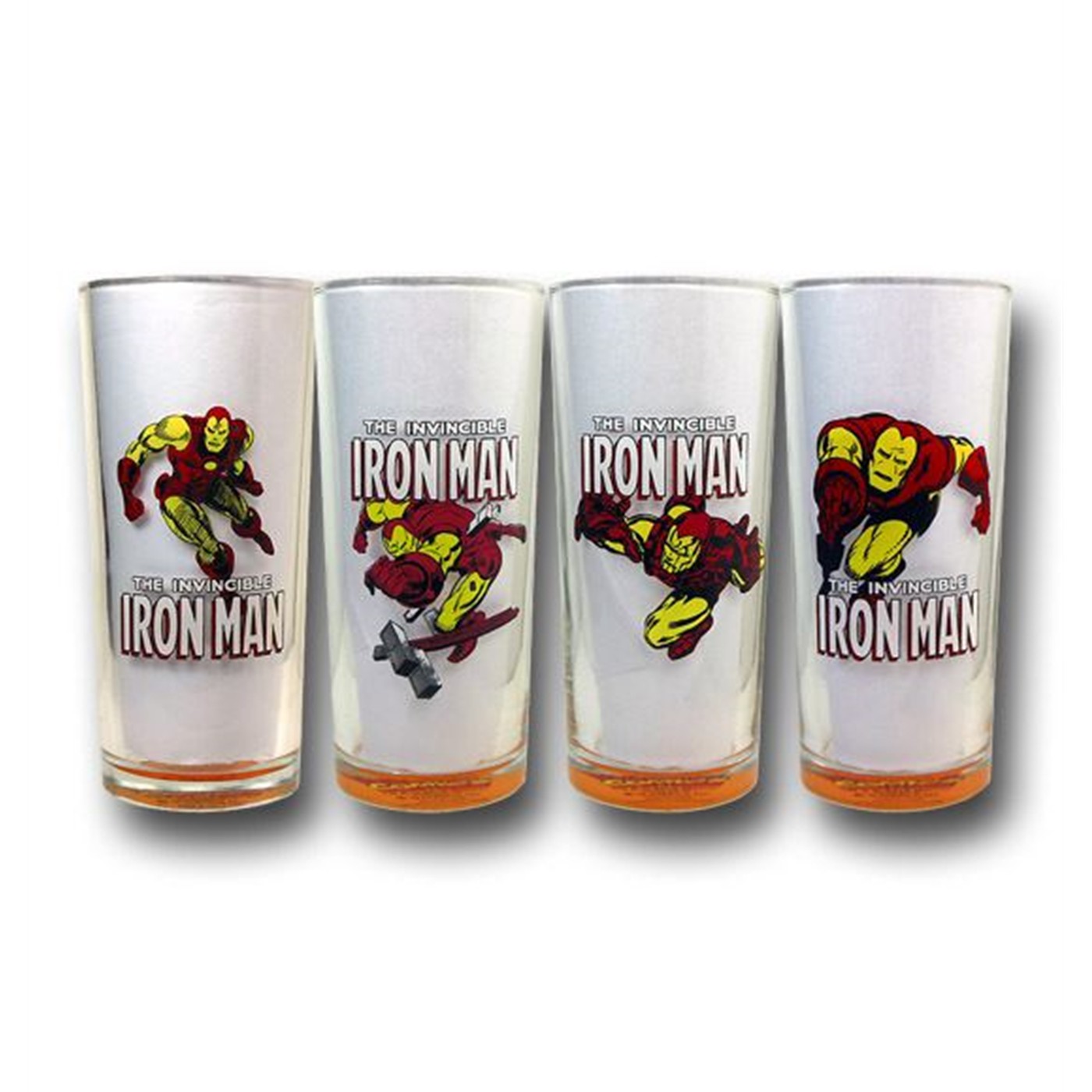 Iron Man In Action Retro 14oz Cooler Glass Set of 4