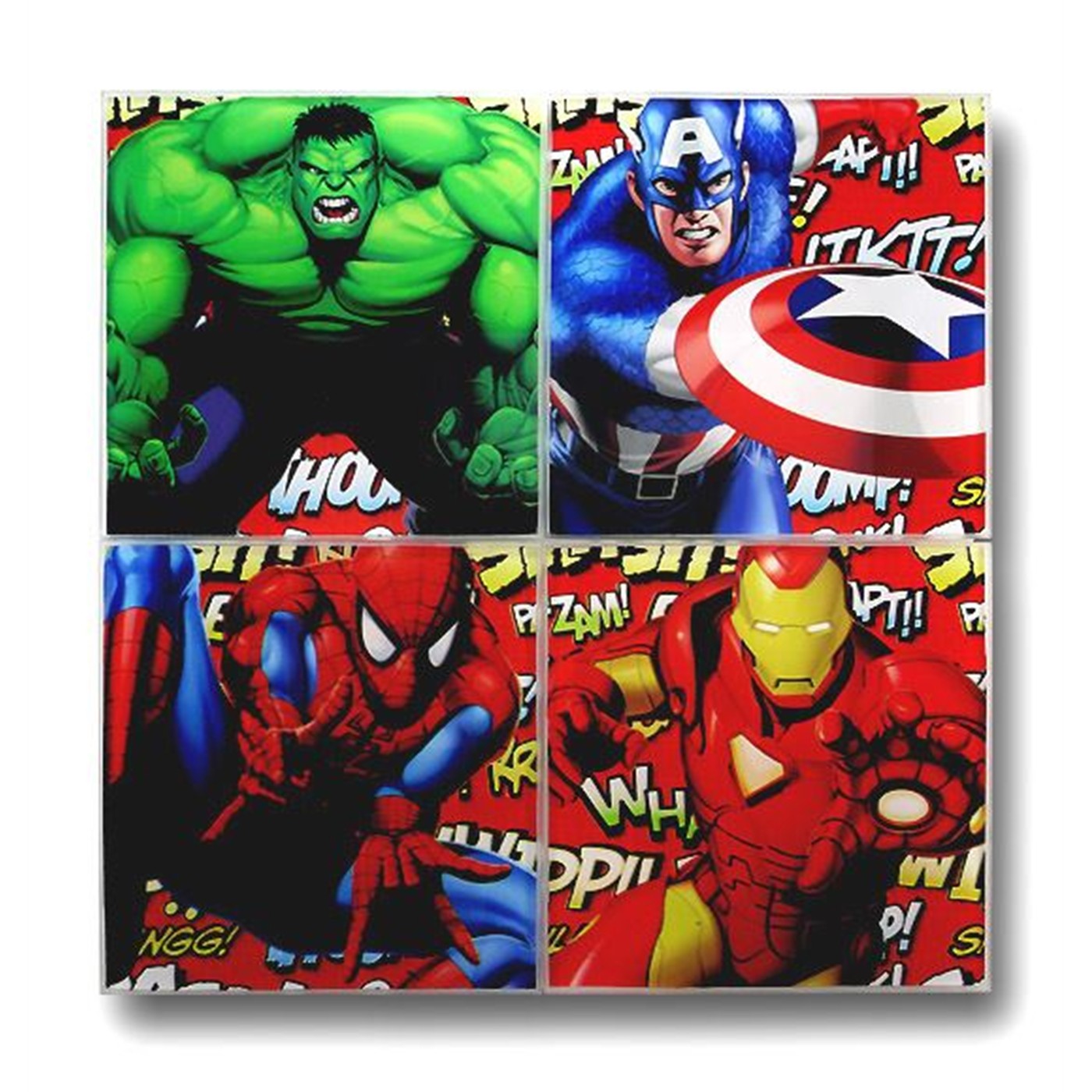 Marvel Heroes Set of 4 Glass Coasters