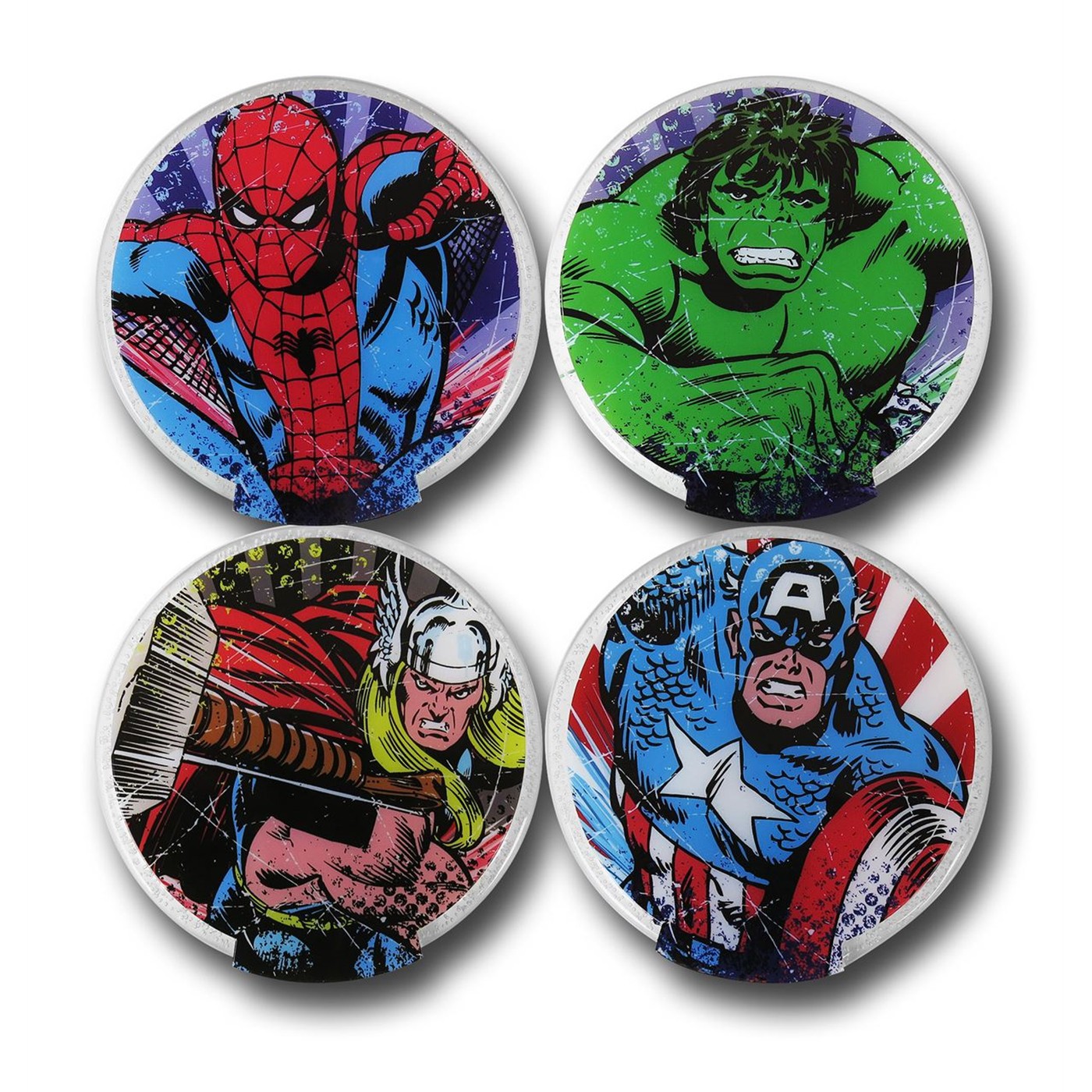 Marvel Comics Lighted Coaster Set of 4, Blue