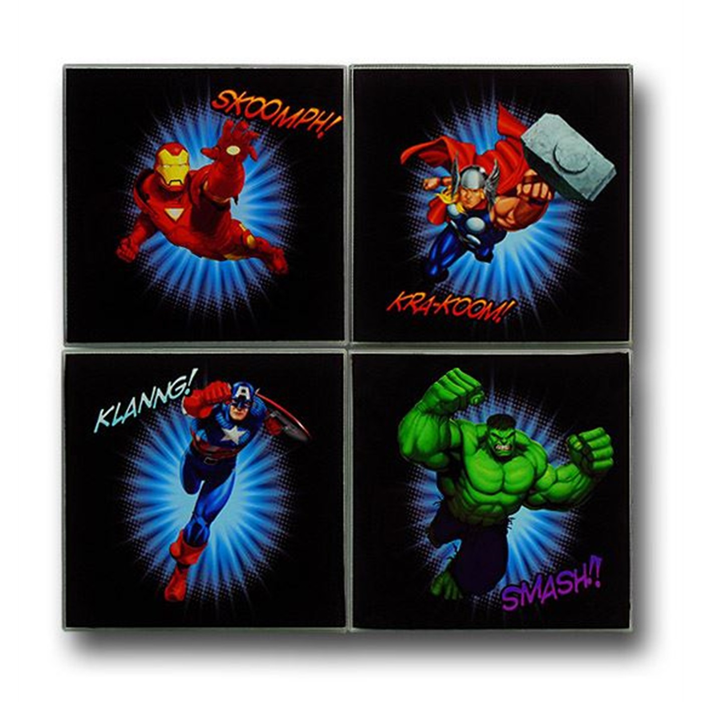 Avengers Heroes Burst Glass Coaster Set