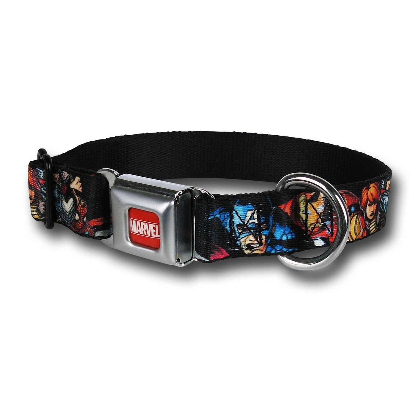 Avengers Collage Small Dog Collar, Black