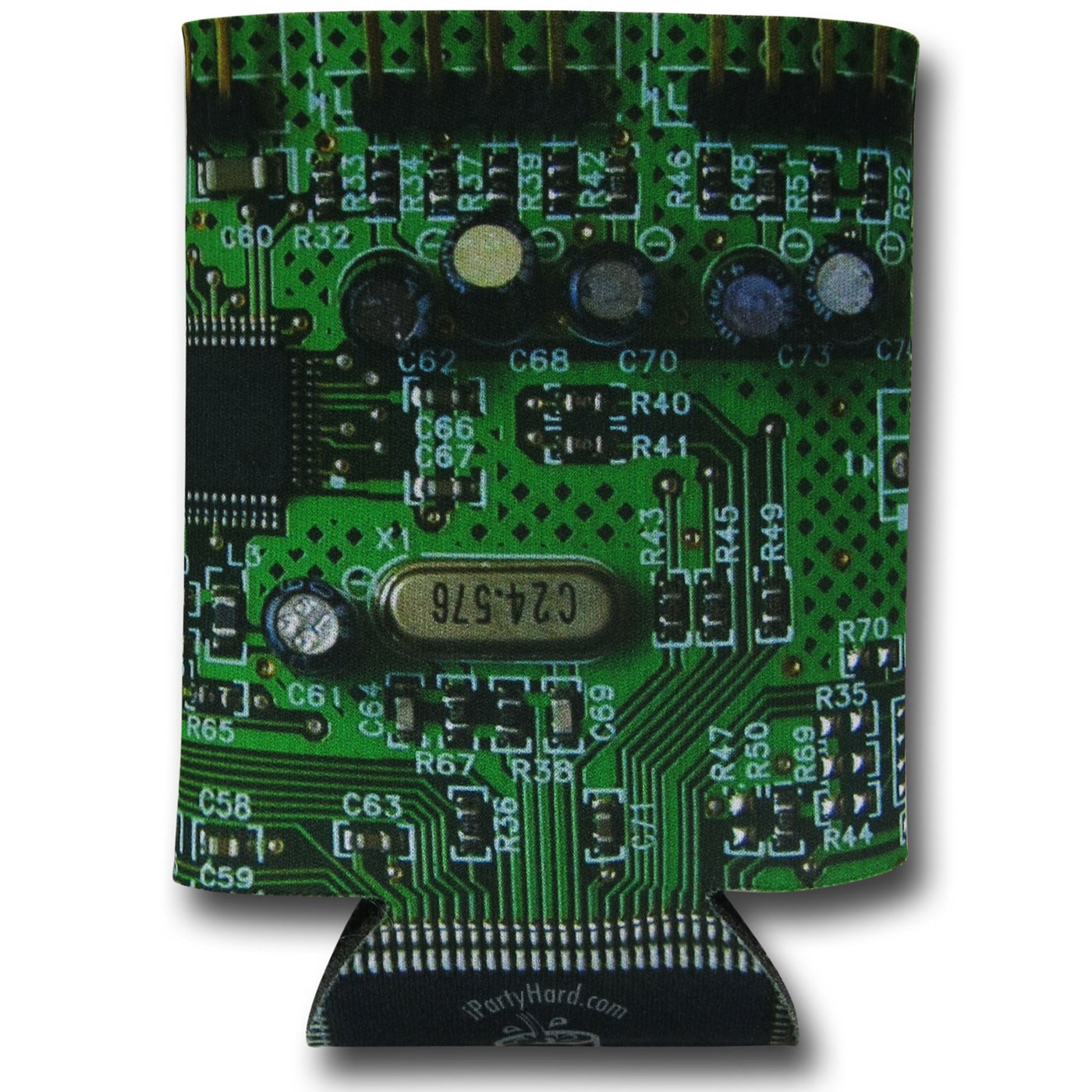 Circuit Board Can and Bottle Cooler, Green