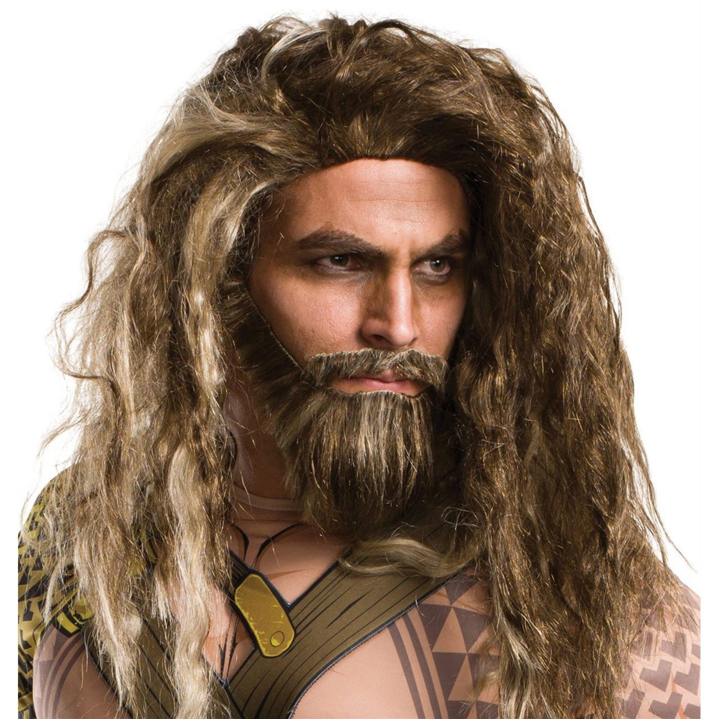 Aquaman Hair and Beard Wig Set, Brown