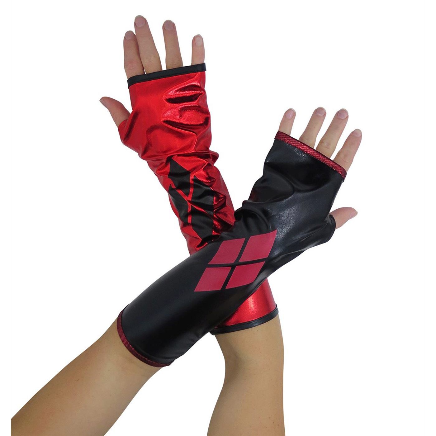 Harley Quinn Costume Gauntlets, Red