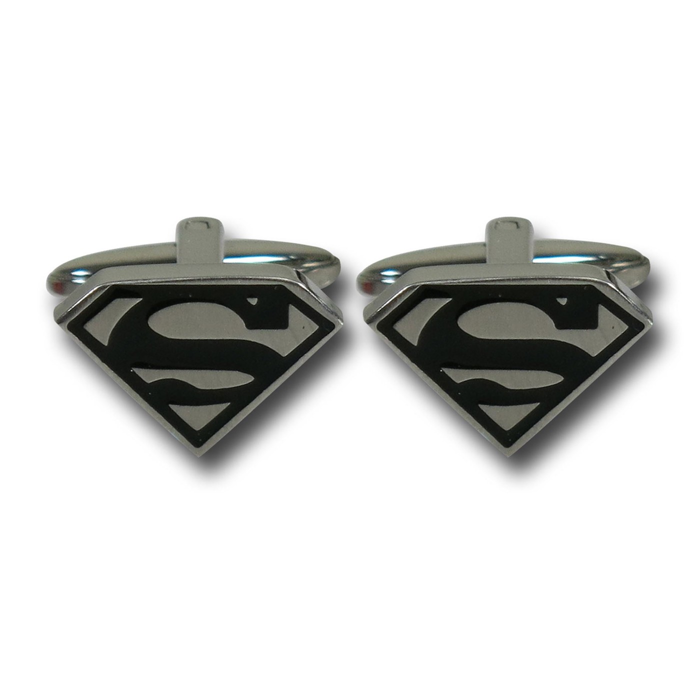 Superman Black & Silver Symbol Cufflinks