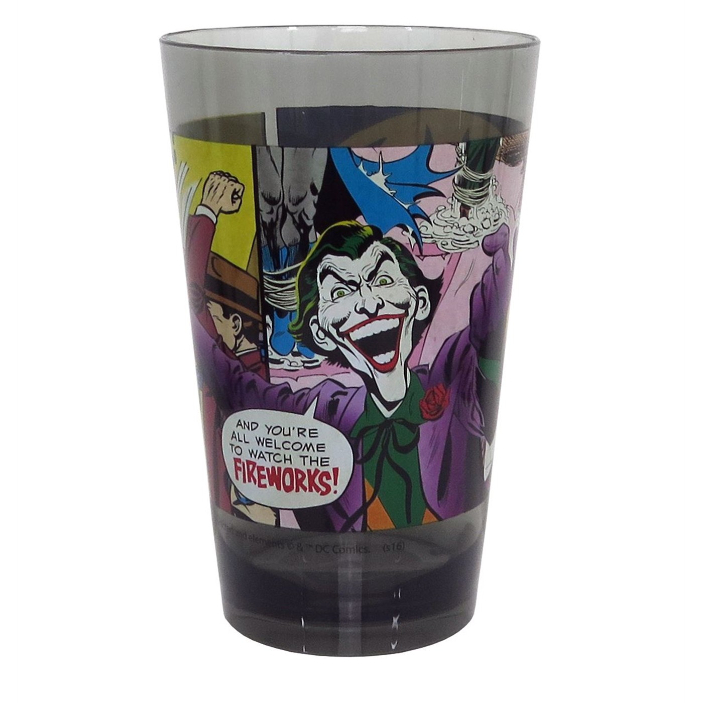 Batman Joker Fireworks 22oz Plastic Tumbler Cup, Black