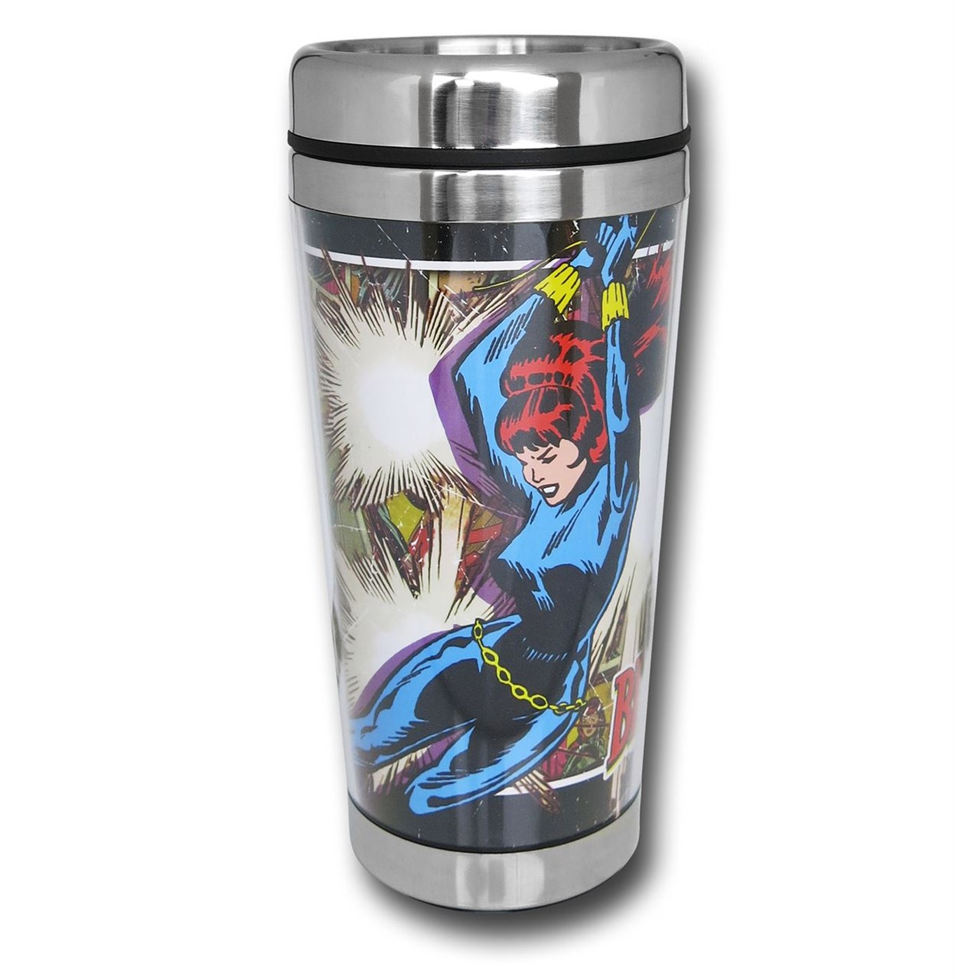 Black Widow Steel 16oz Travel Mug, Blue