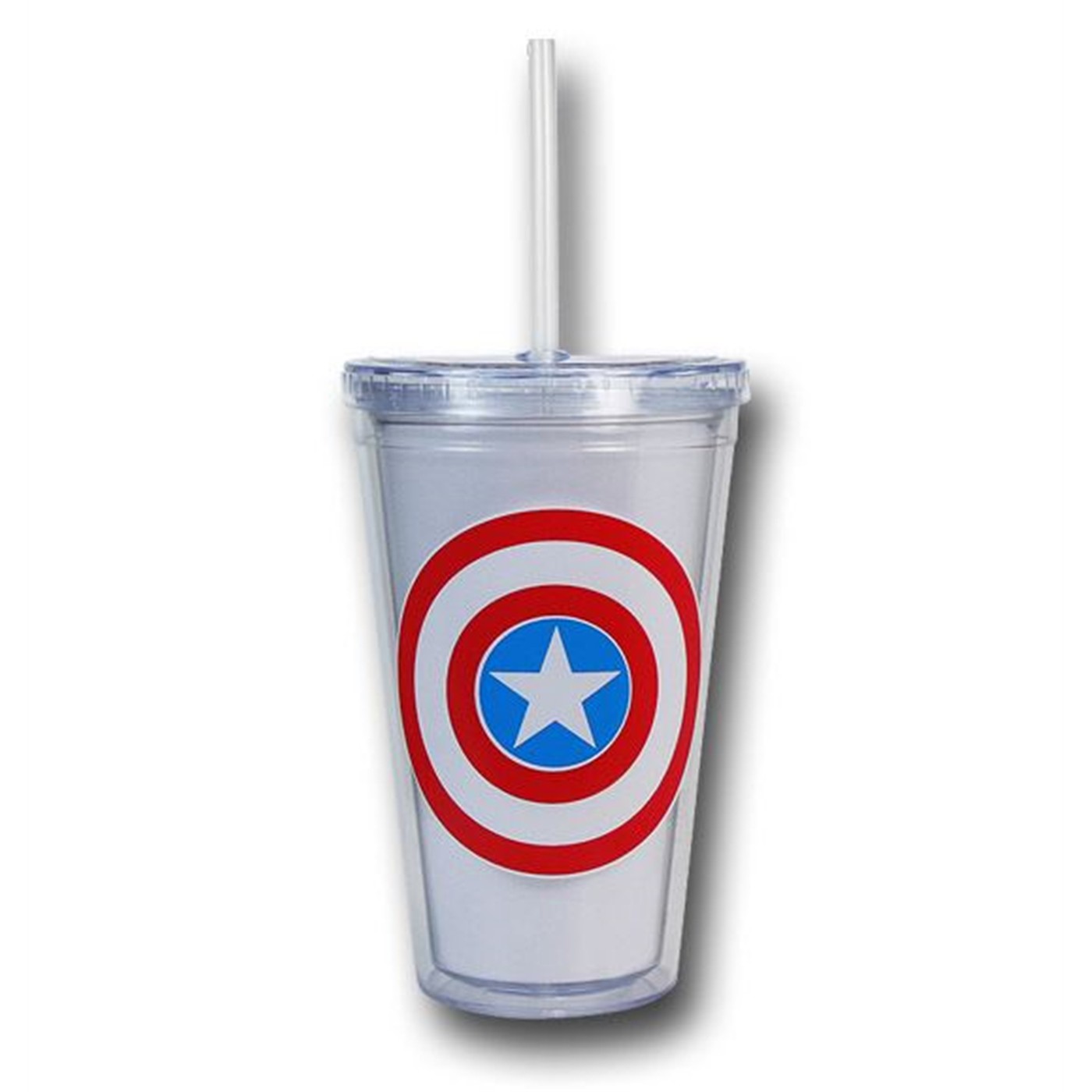 Captain America Symbol Clear 18oz Acrylic Cold Cup