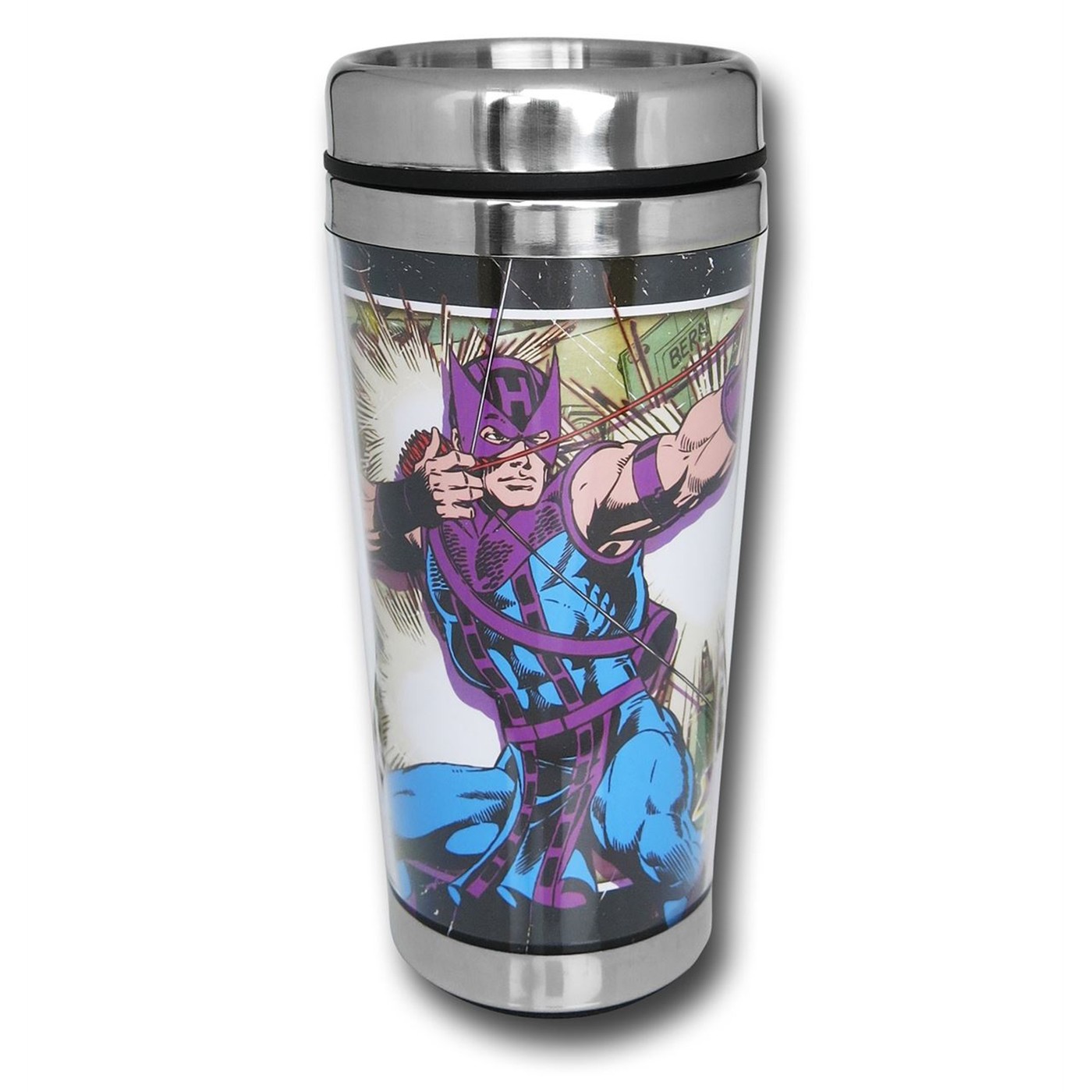 Hawkeye Steel 16oz Travel Mug, Purple
