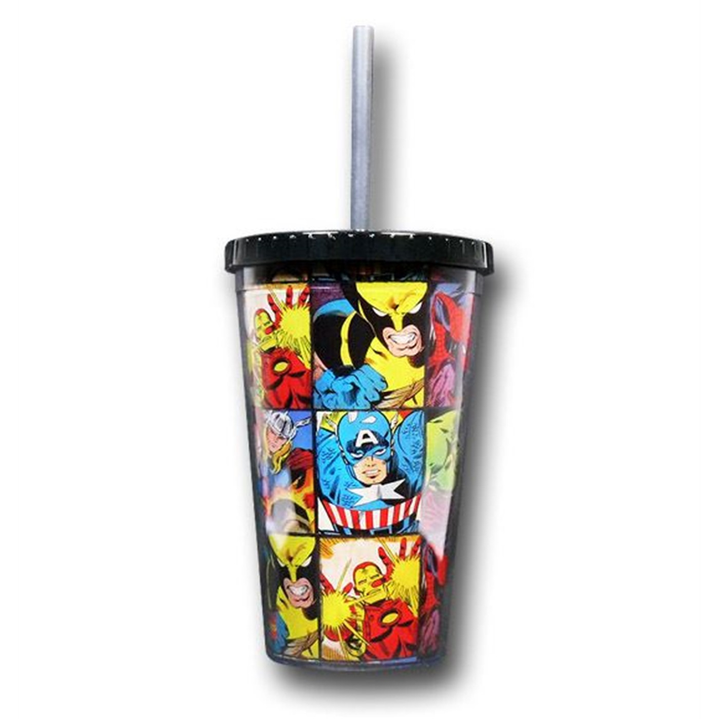 Marvel Heroes Grid Acrylic Cold Cup w/Lid