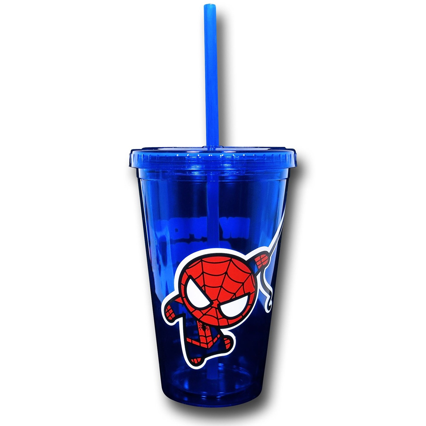 Spiderman Kawaii 18oz Acrylic Cold Cup, Blue