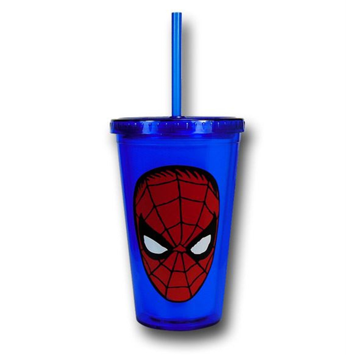 Spiderman Blue Acrylic Cold Cup w/Lid, Blue