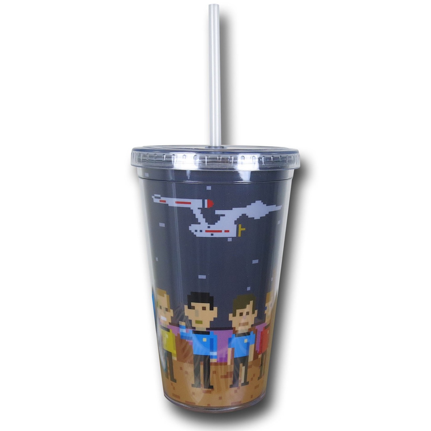 Star Trek Pixelated Cold Cup with Lid, Grey