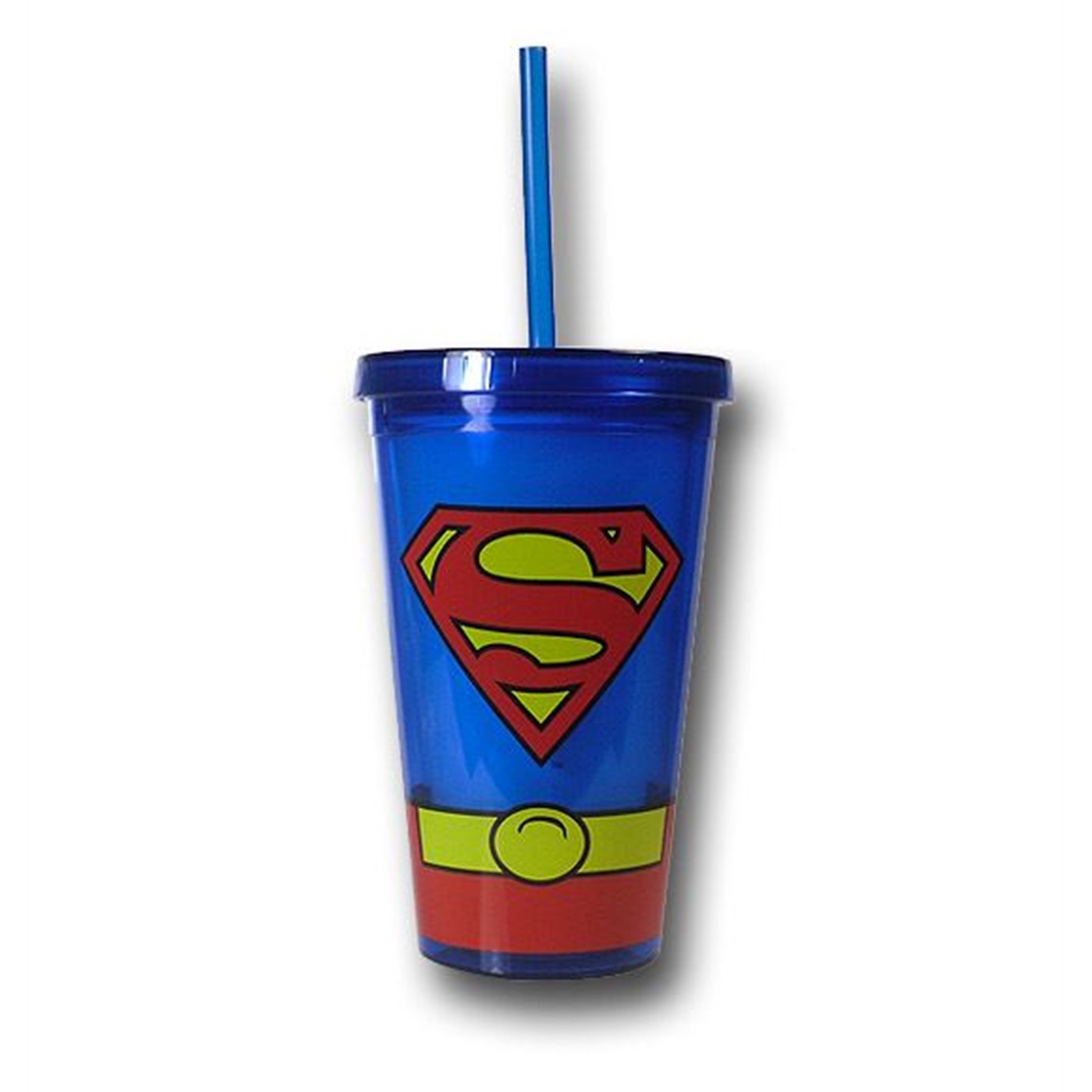 Superman Costume 18oz Acrylic Cold Cup, Blue