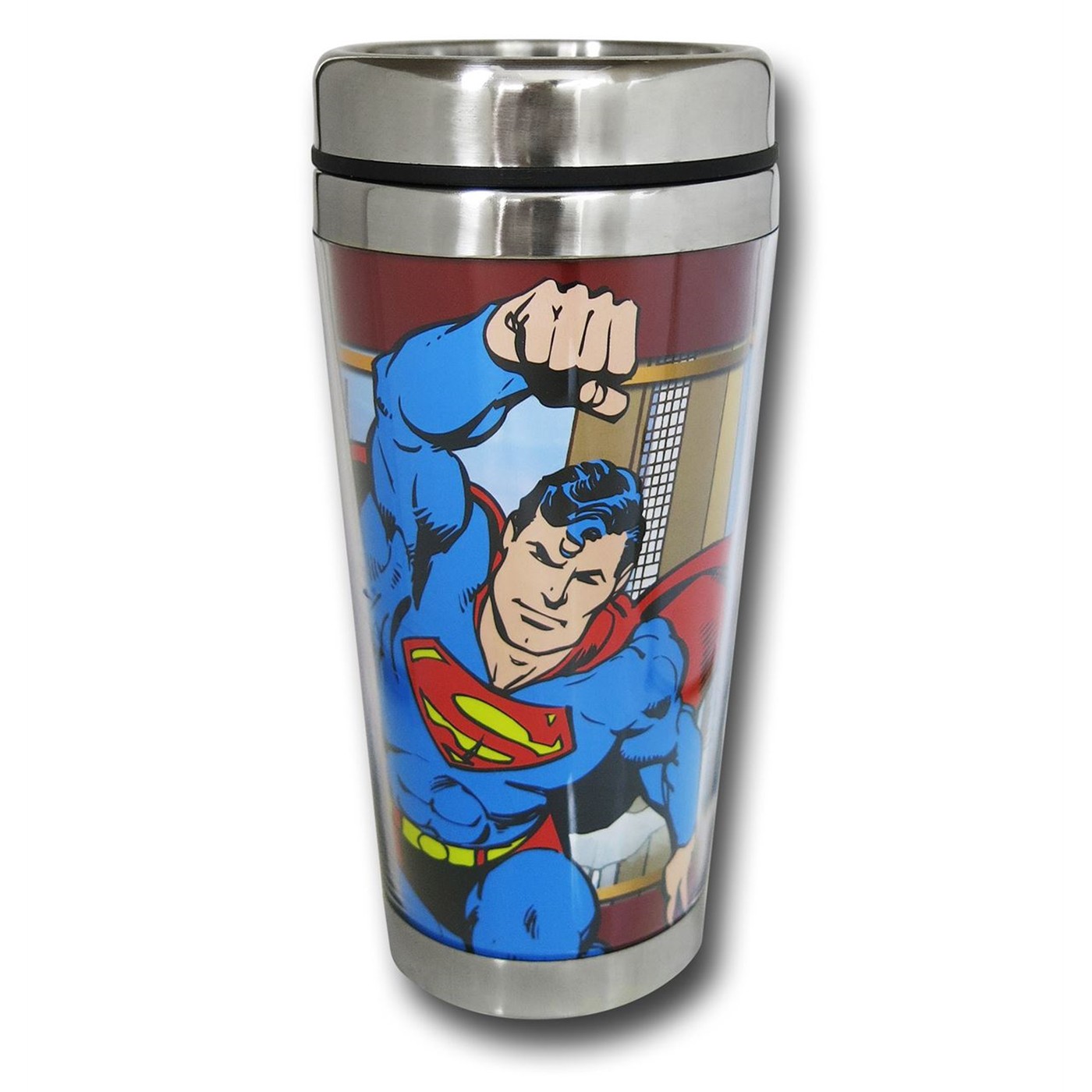 Superman Steel Travel 16oz Mug, Blue