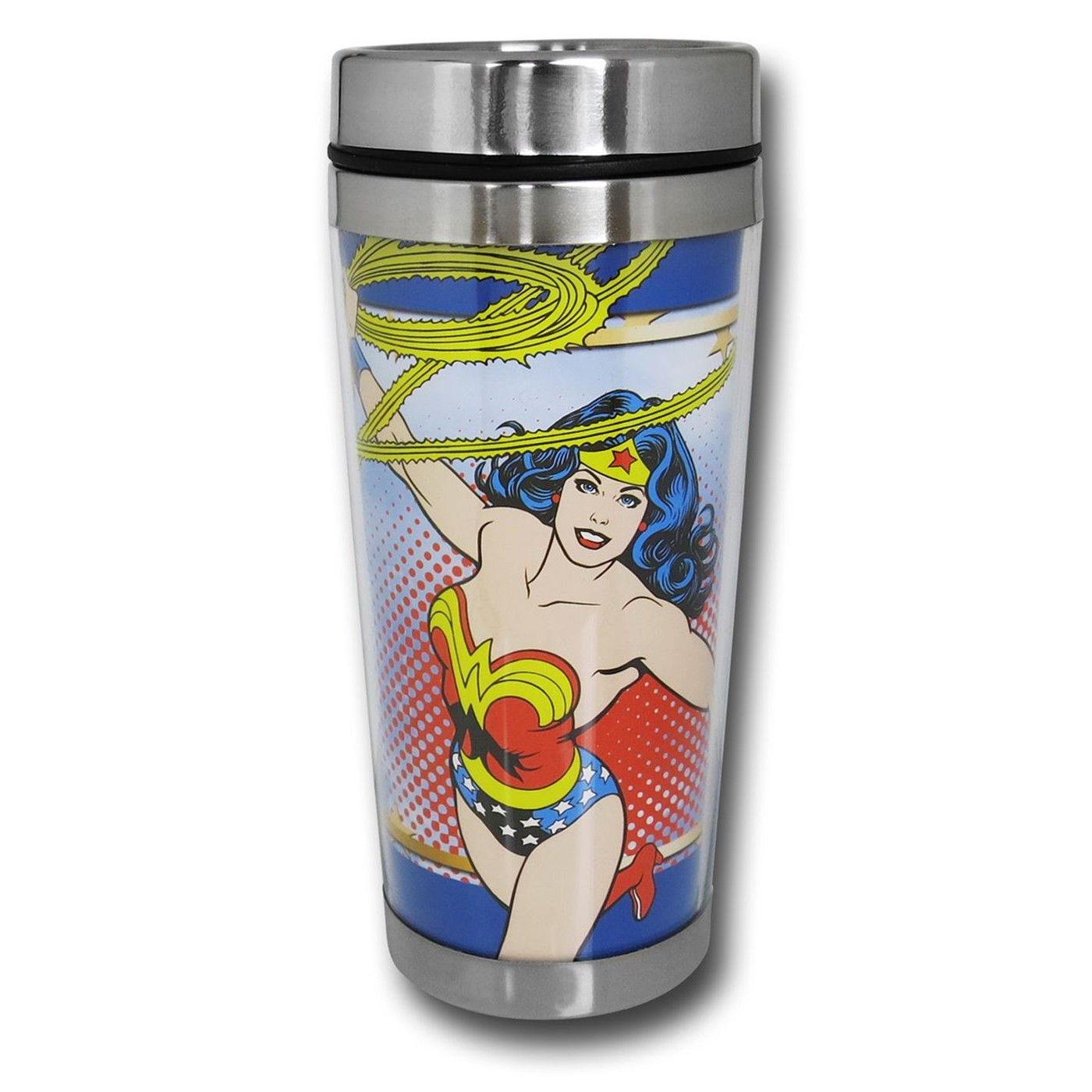 Wonder Woman Steel 16oz Travel Mug, Red