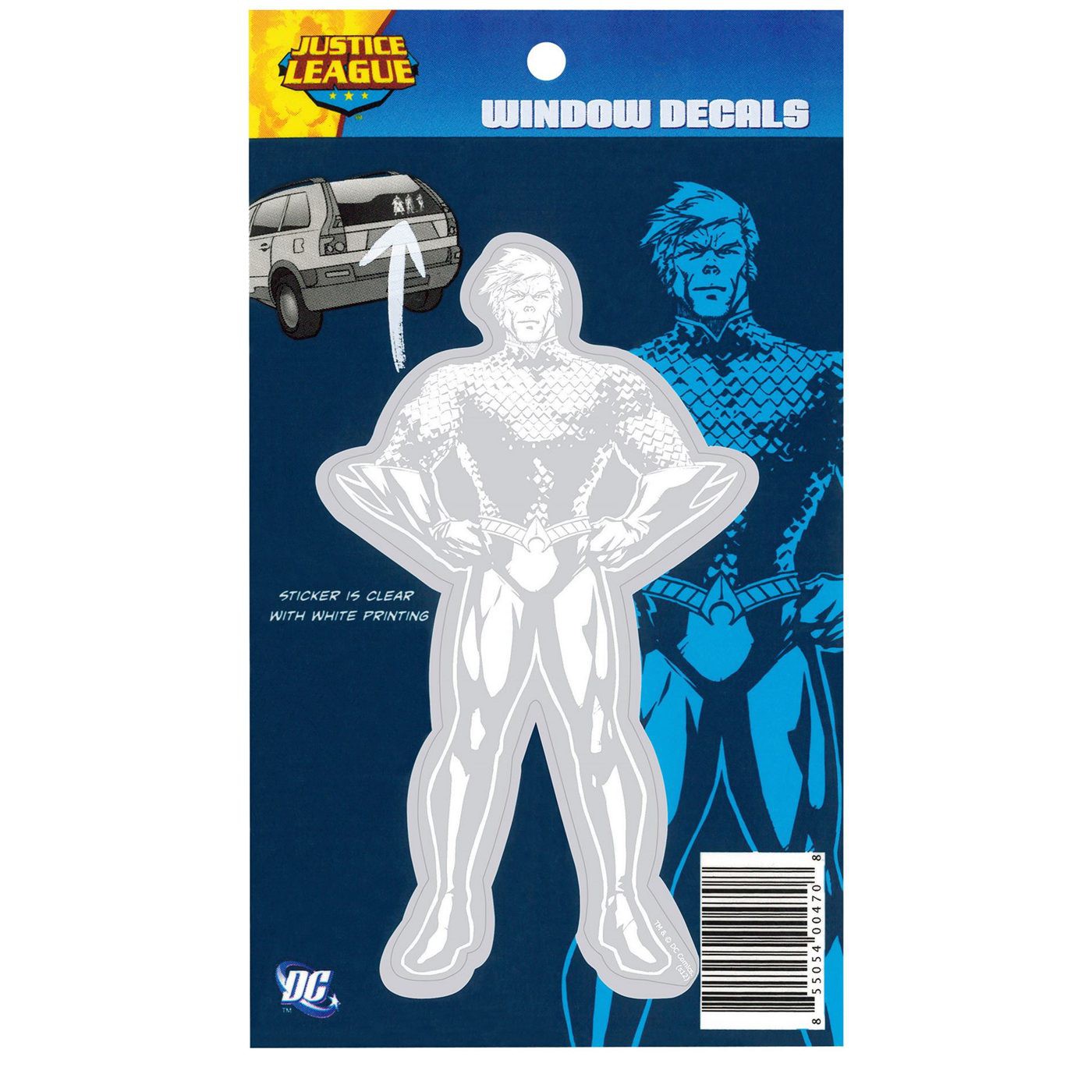 Aquaman New 52 Small Car Decal, White