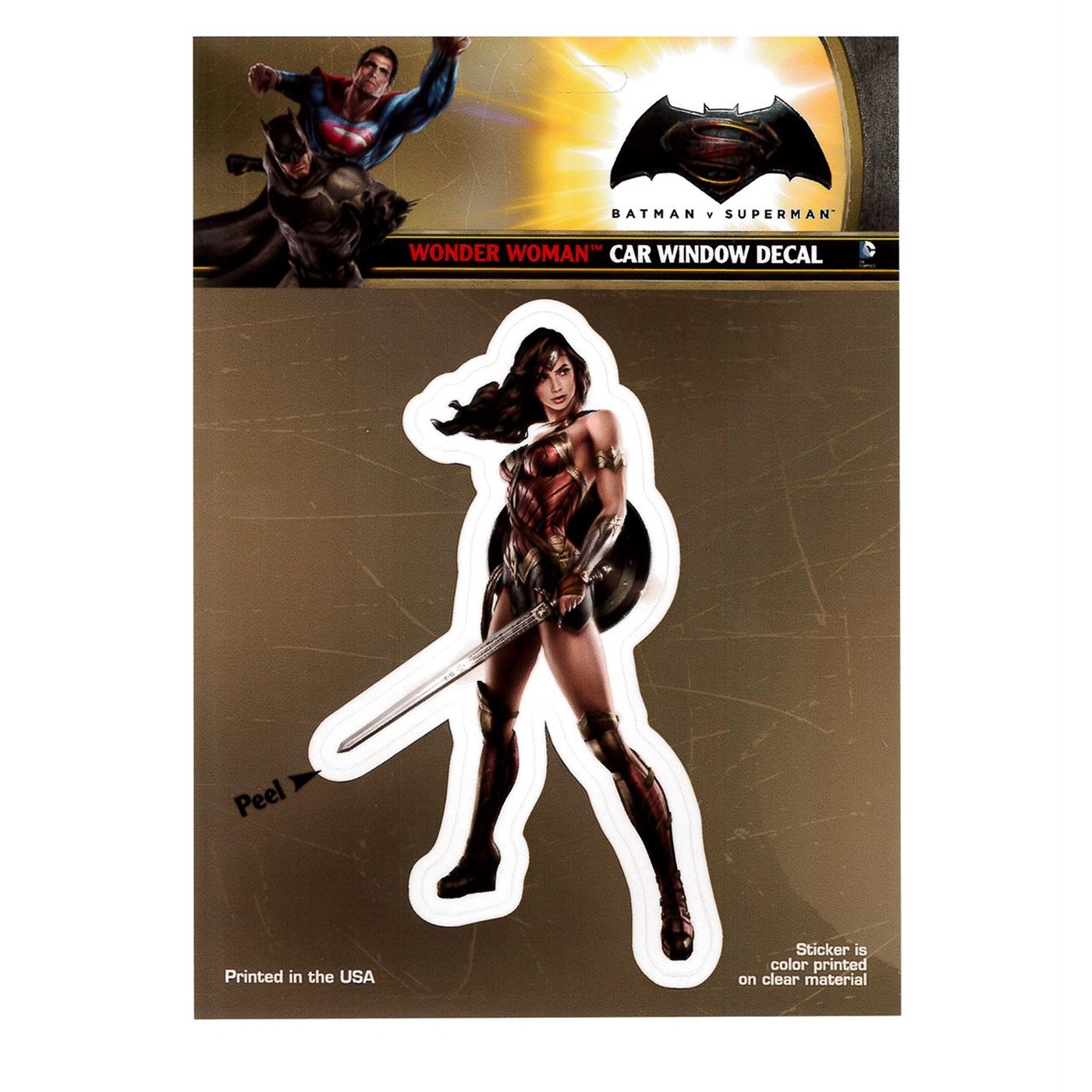 Batman Vs Superman Wonder Woman Decal, Brown
