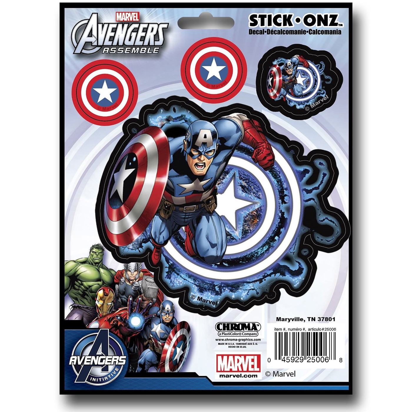 Captain America Bash Decal, Blue