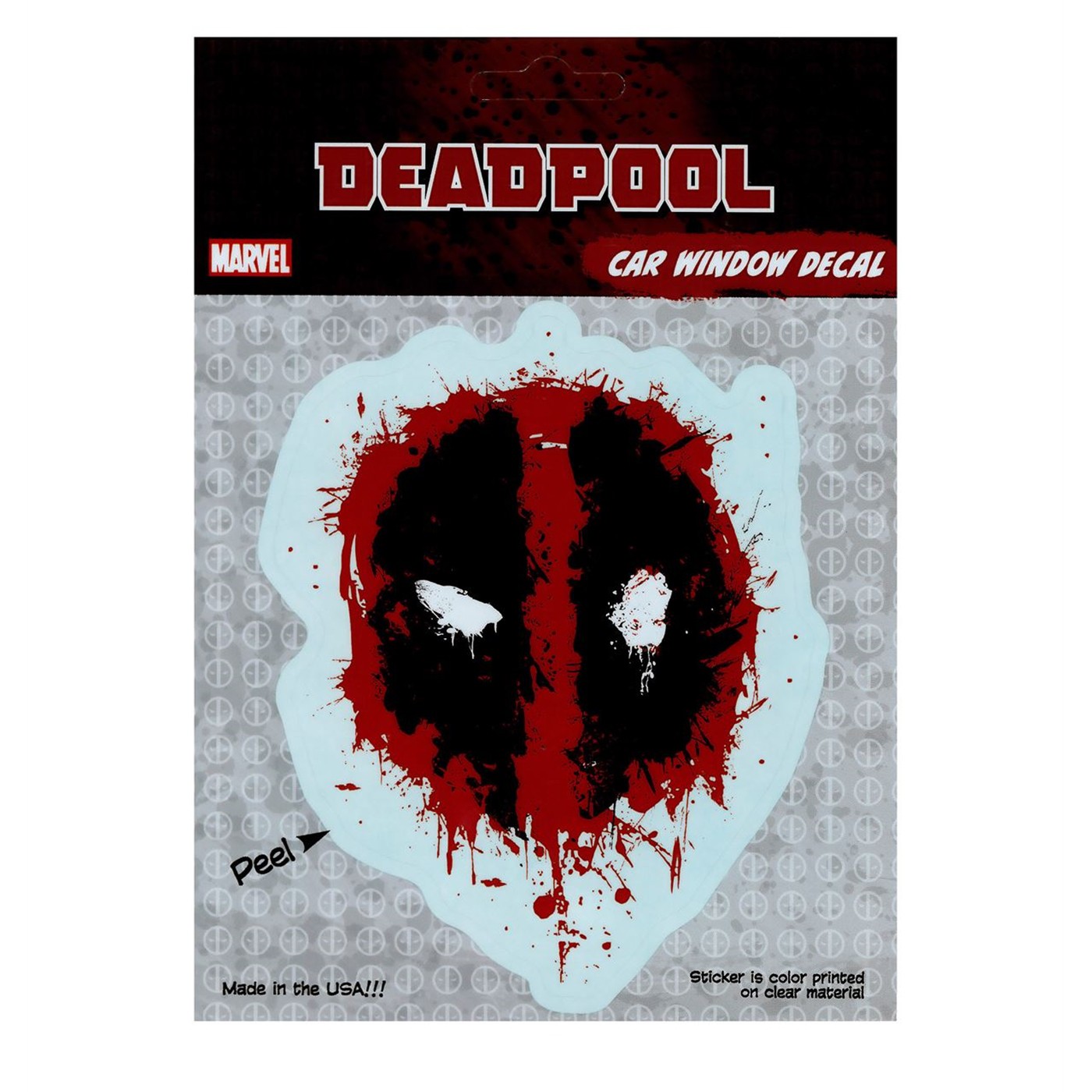 Deadpool Splattered Symbol Decal, Red