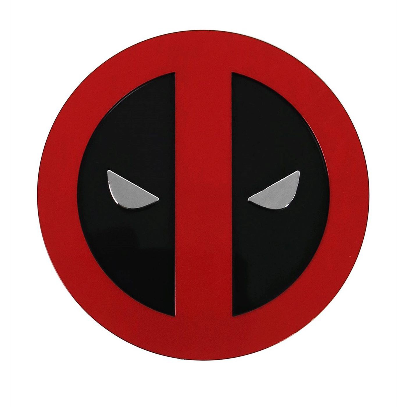 Deadpool Color Symbol Chome Car Emblem, Red