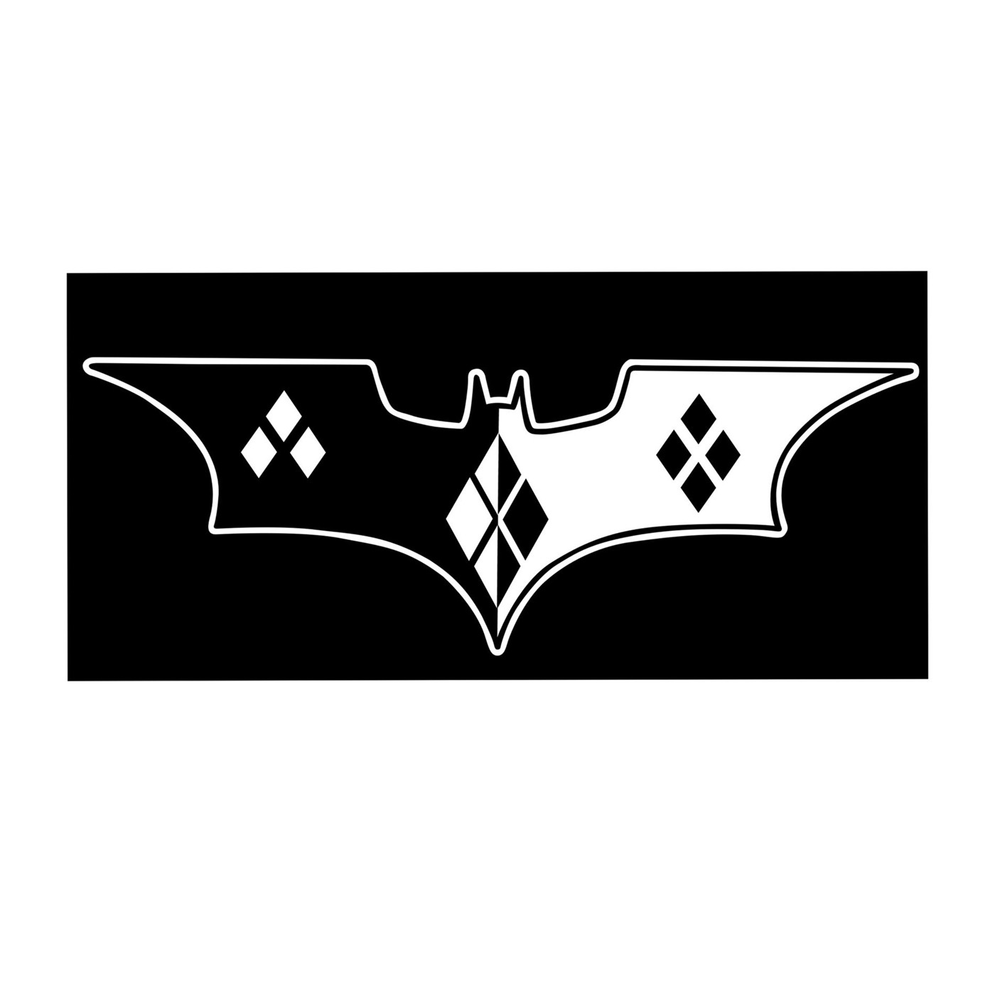 Harley Quinn Bat Symbol White Decal, White