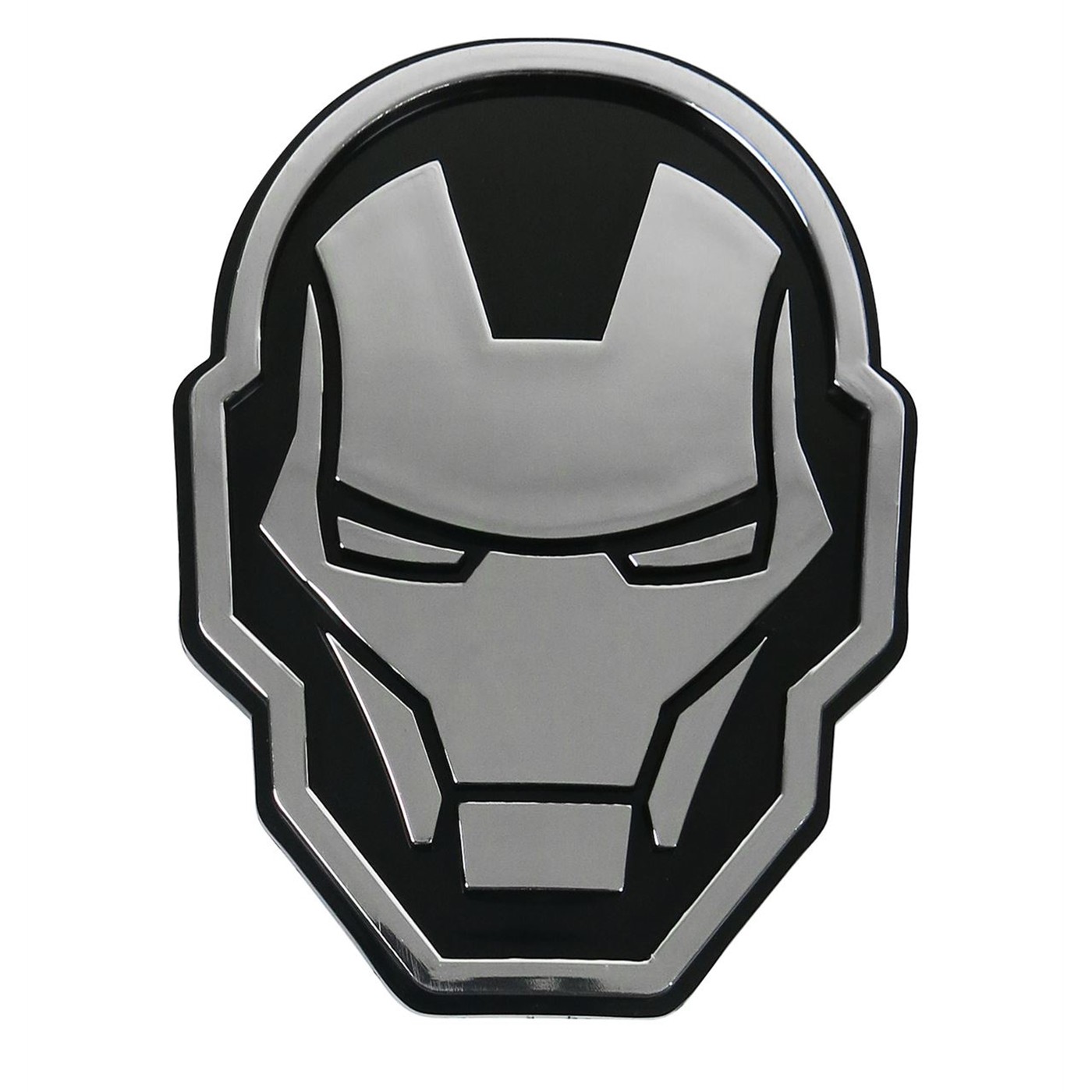 Iron Man Head Chrome Car Emblem, Silver