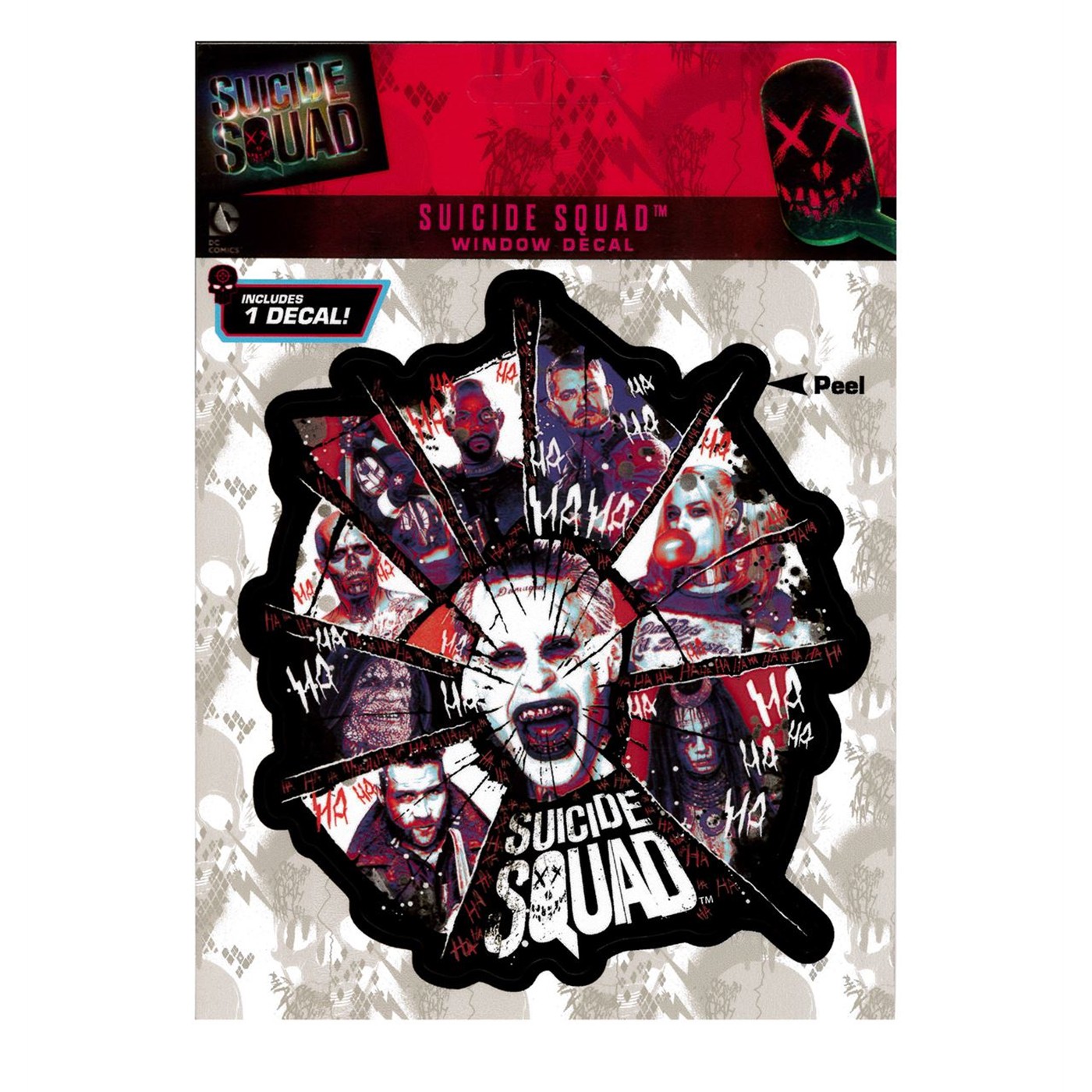 Suicide Squad Characters Car Window Decal, Red