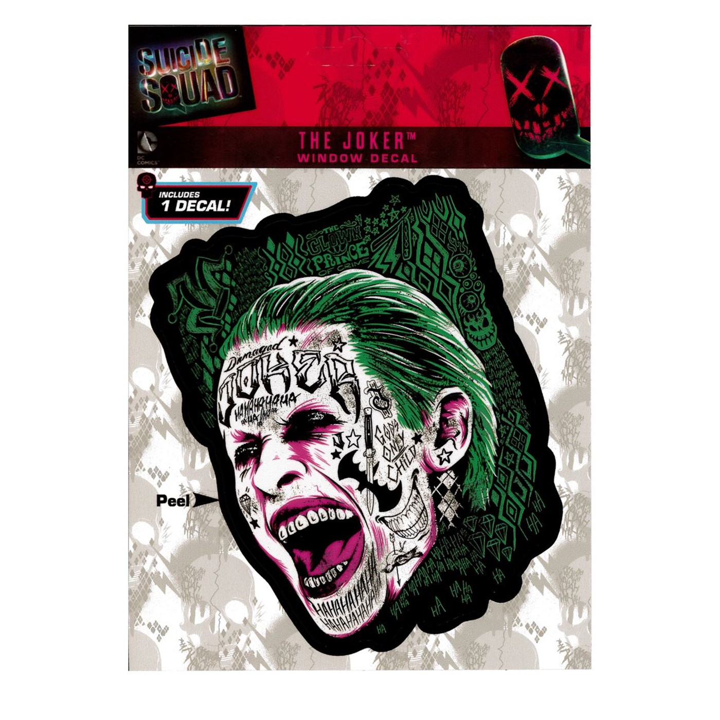 Suicide Squad Joker Car Window Decal, Green