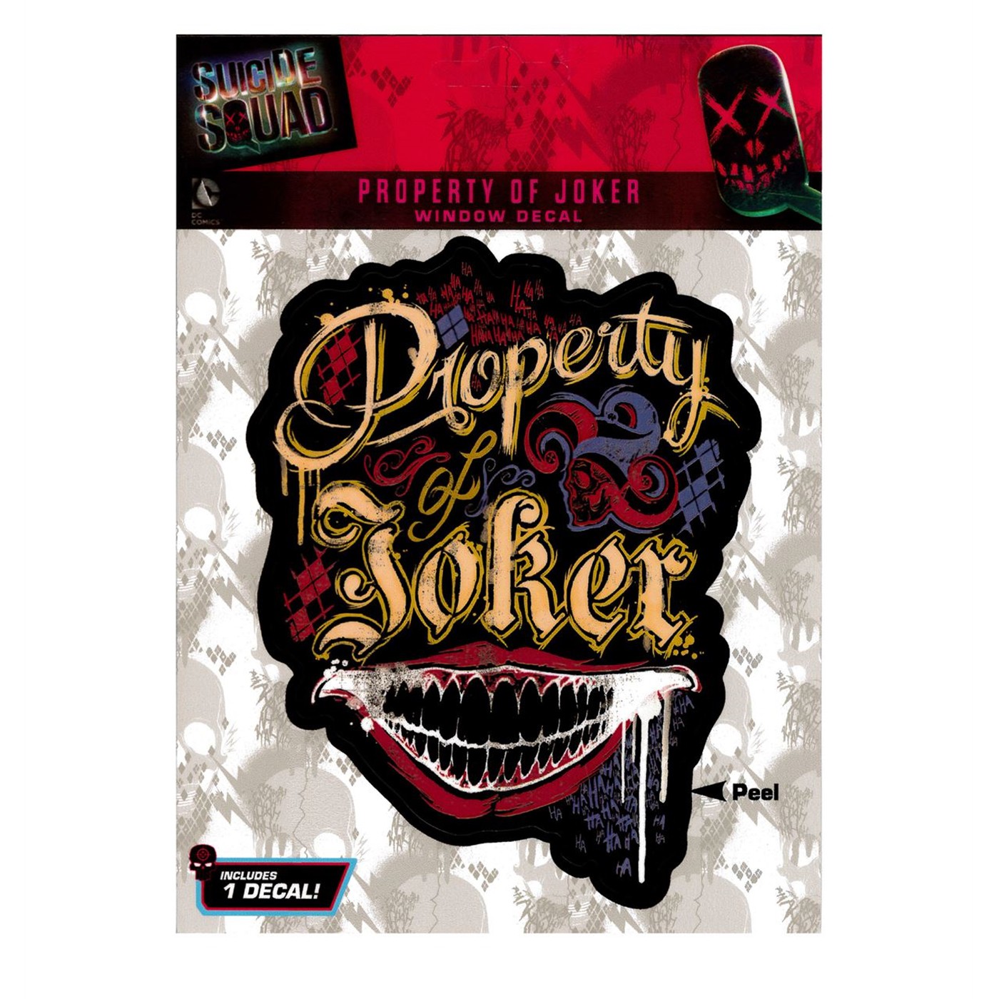 Suicide Squad Property of the Joker Car Window Decal, Black