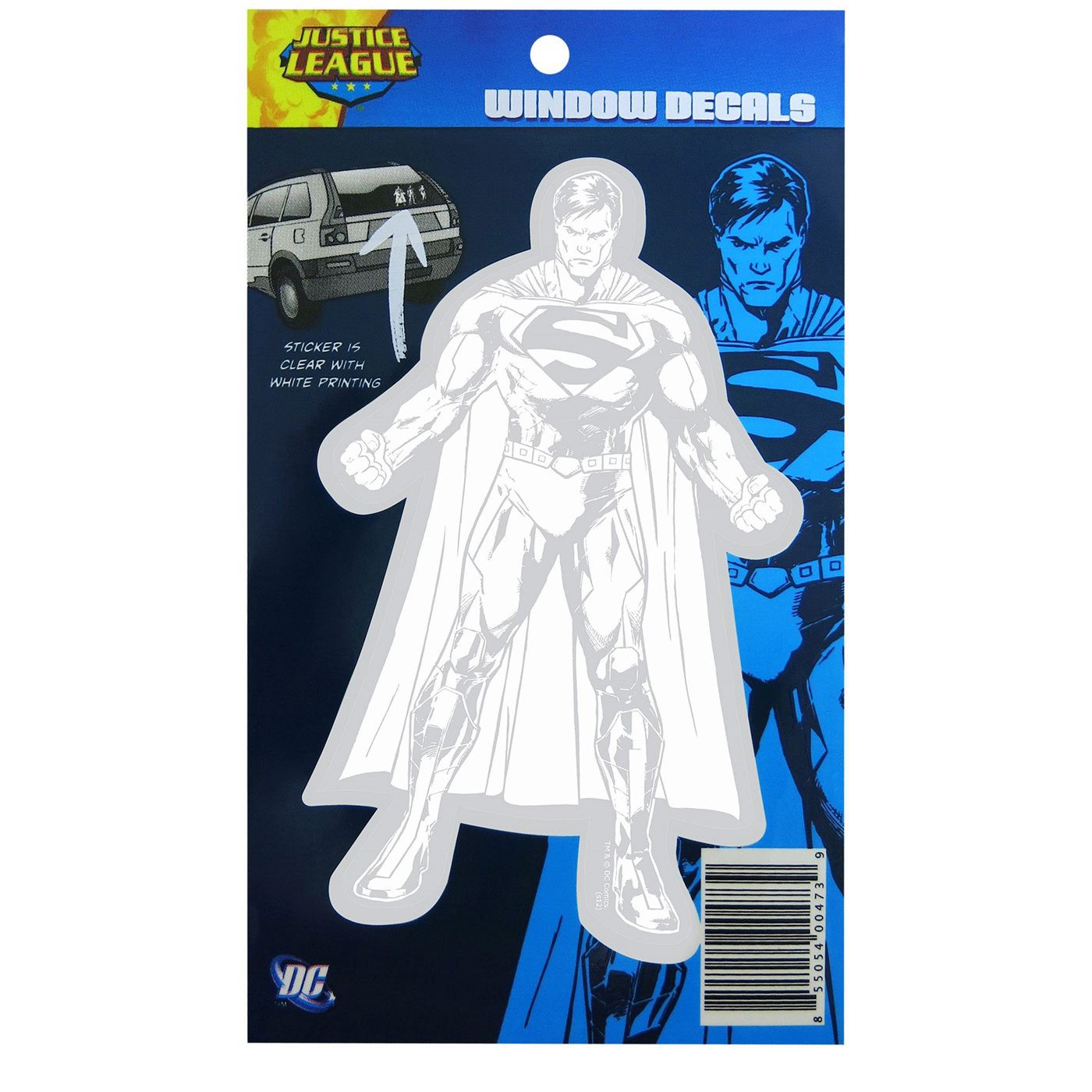 Superman New 52 Small Car Decal, White
