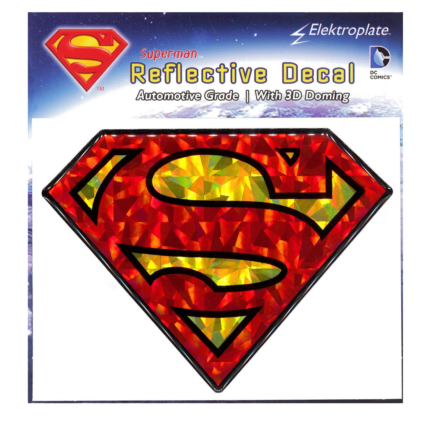 Superman Symbol Reflective Decal, Red