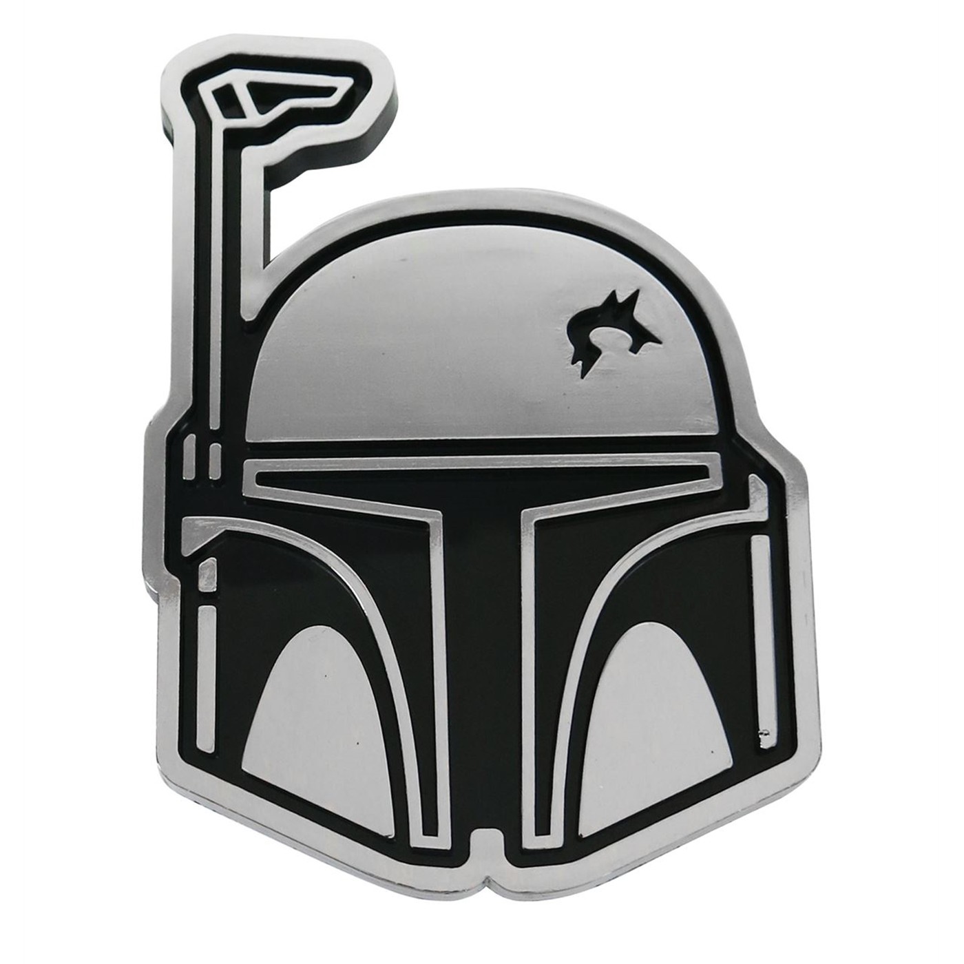Star Wars Boba Fett Head Chrome Car Emblem, Silver