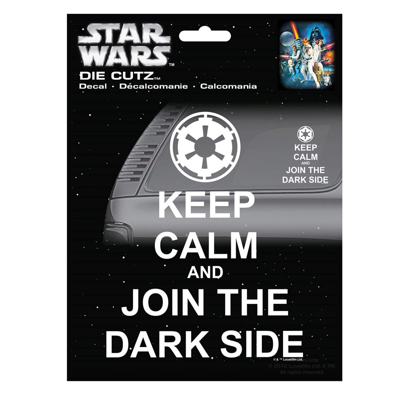 Star Wars Keep Calm Dark Side Decal, White