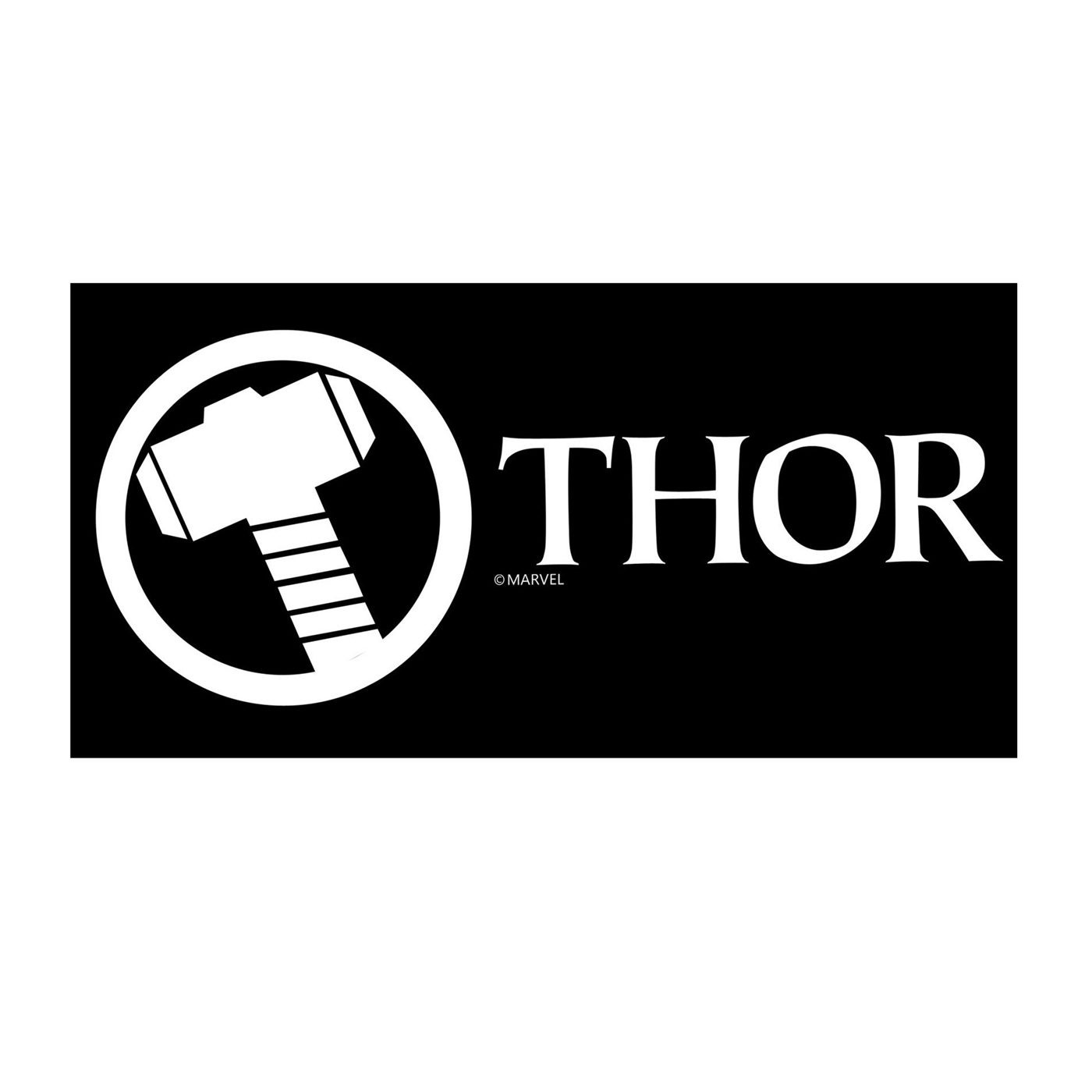 Thor Text & Symbol White Decal, White